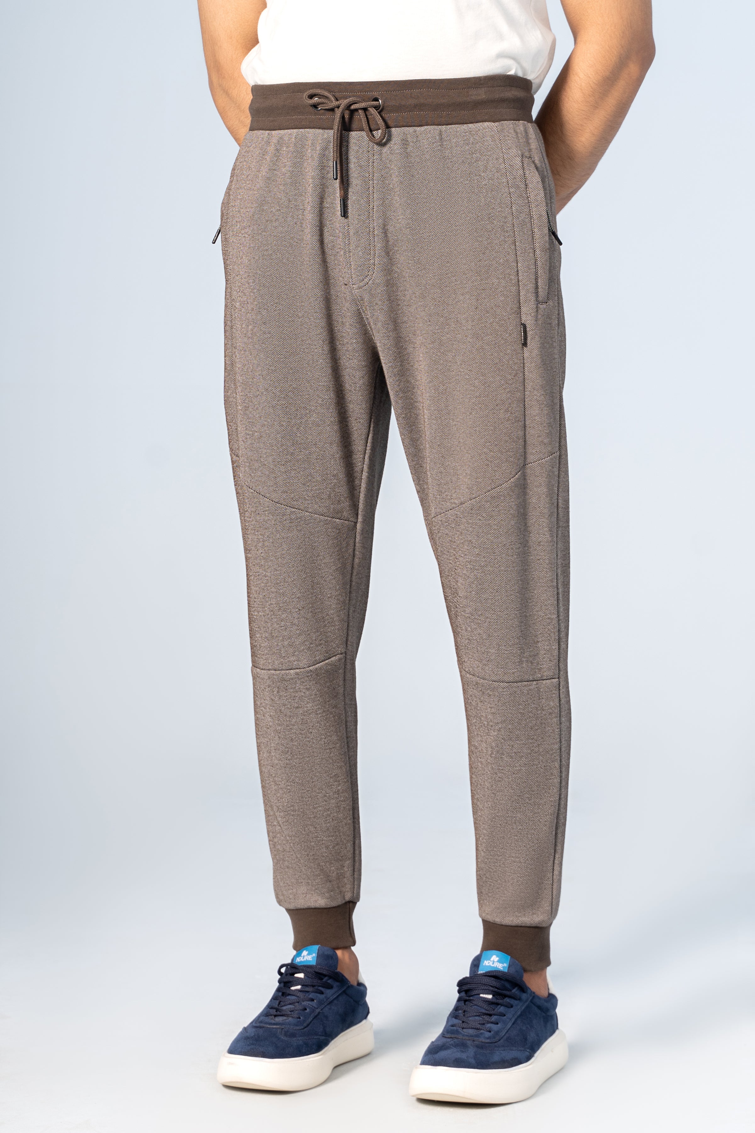 PIQUE MELANGE JOGGER TROUSER DARK OLIVE - Charcoal Clothing