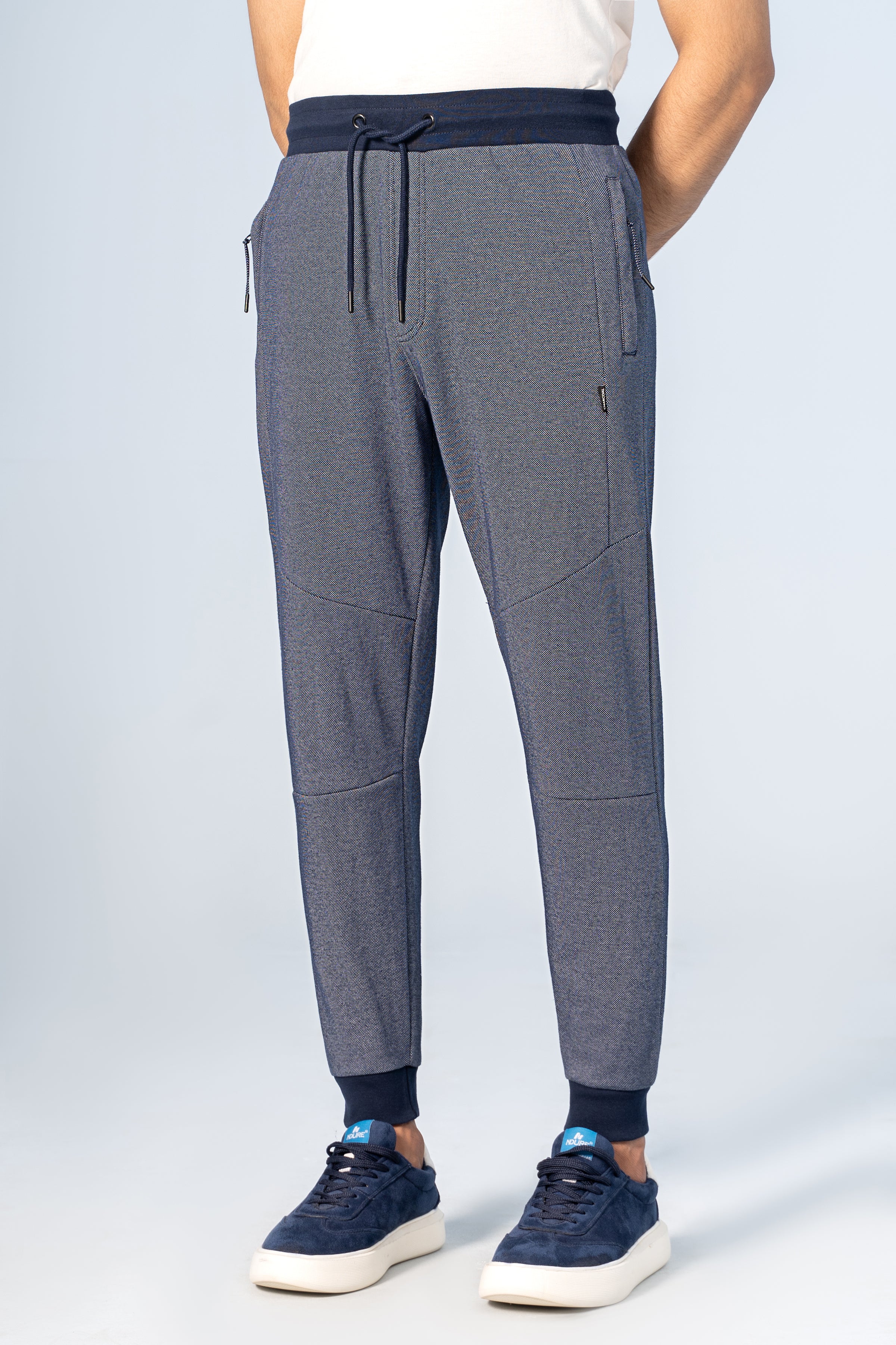PIQUE MELANGE JOGGER TROUSER INDIGO - Charcoal Clothing