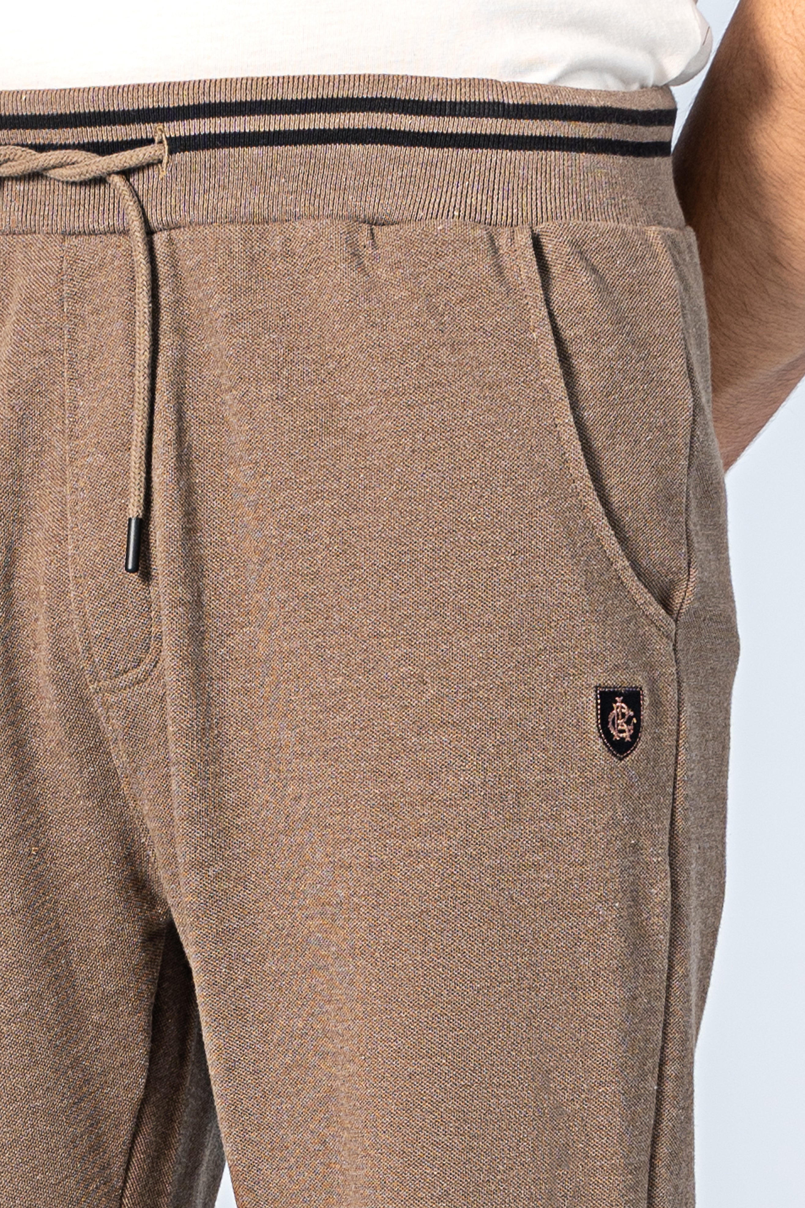 PIQUE TIPPING SHORTS DARK OLIVE - Charcoal Clothing