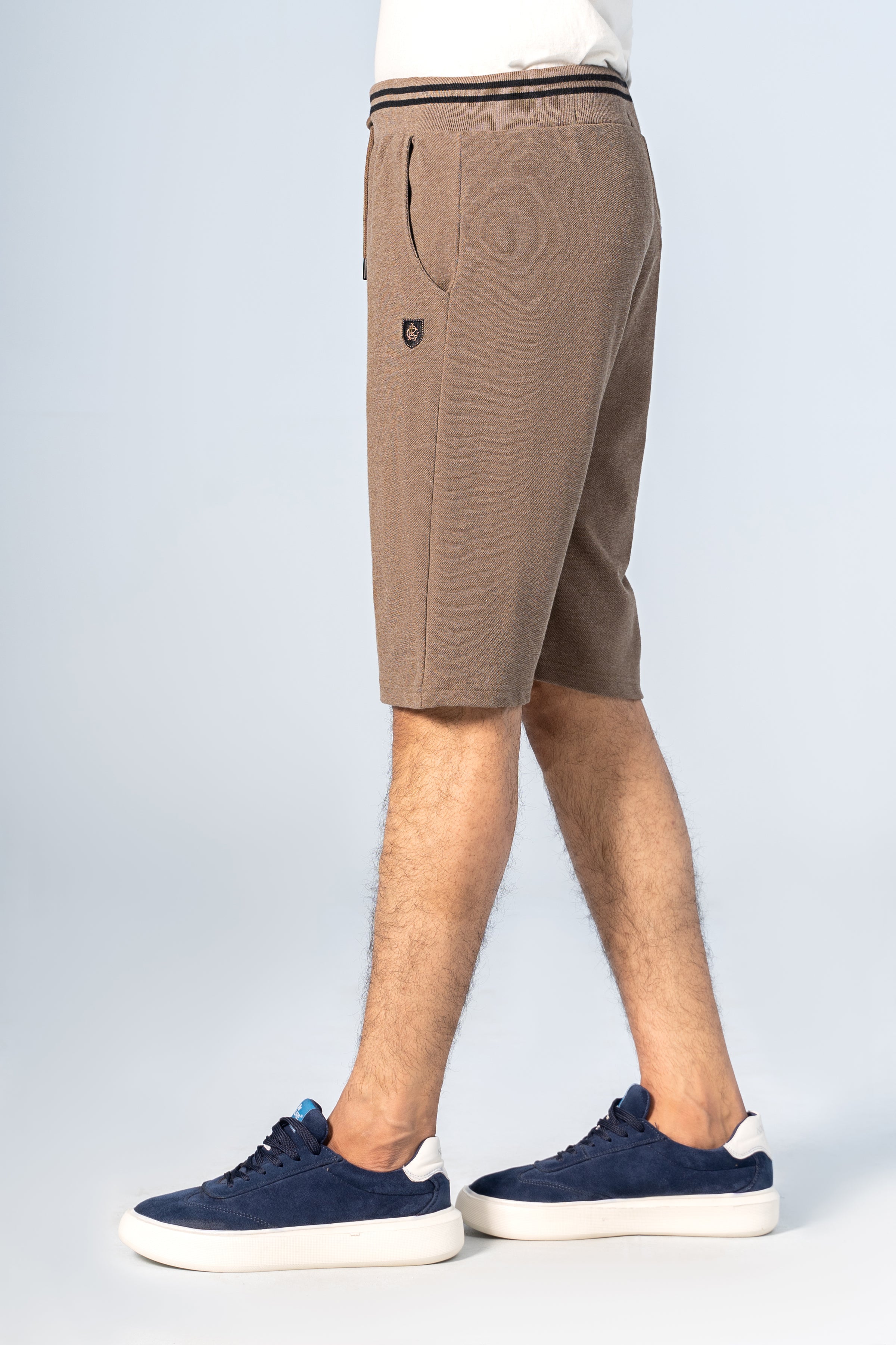 PIQUE TIPPING SHORTS DARK OLIVE - Charcoal Clothing