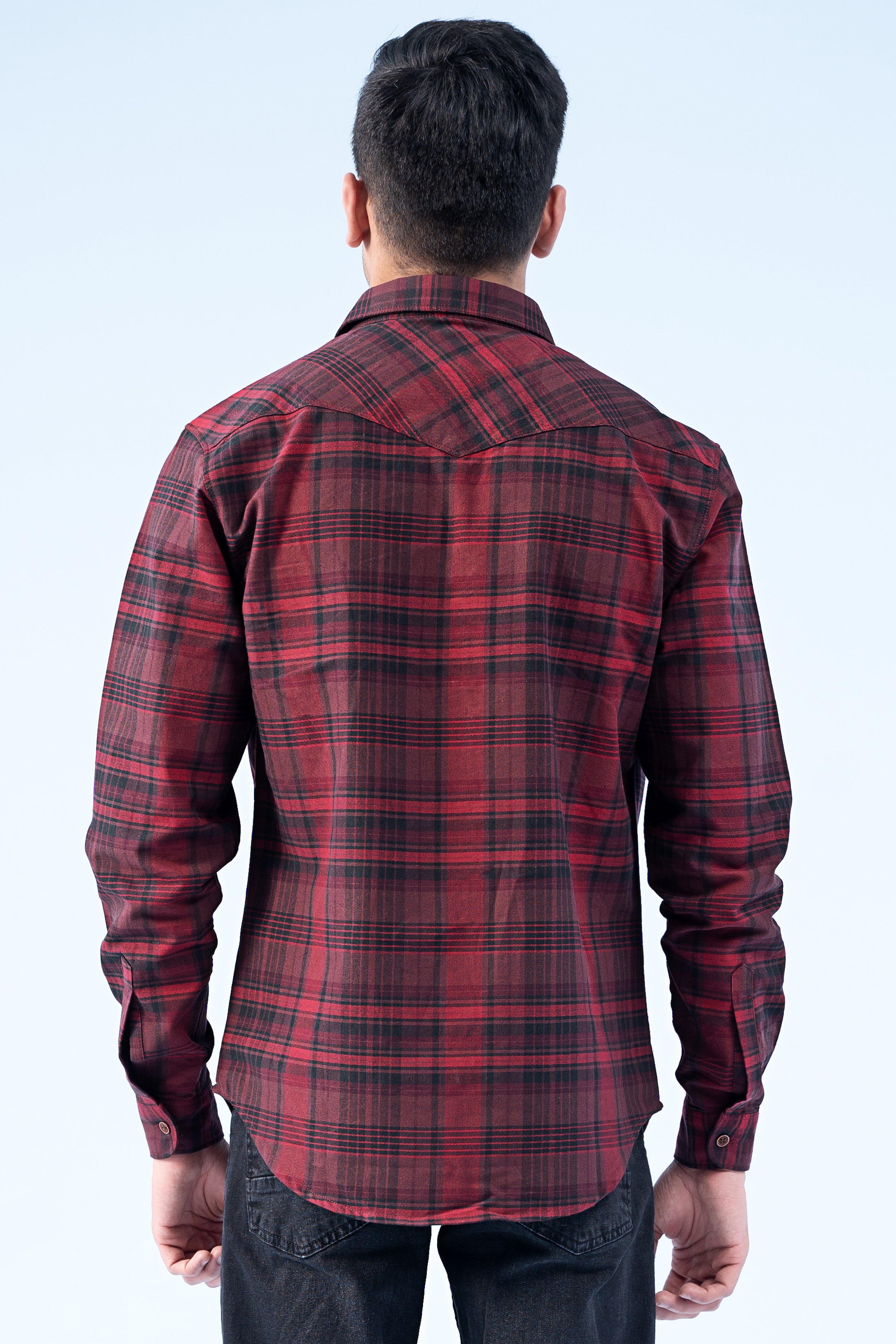 CASUAL SHIRT MAROON CHECK - Charcoal Clothing