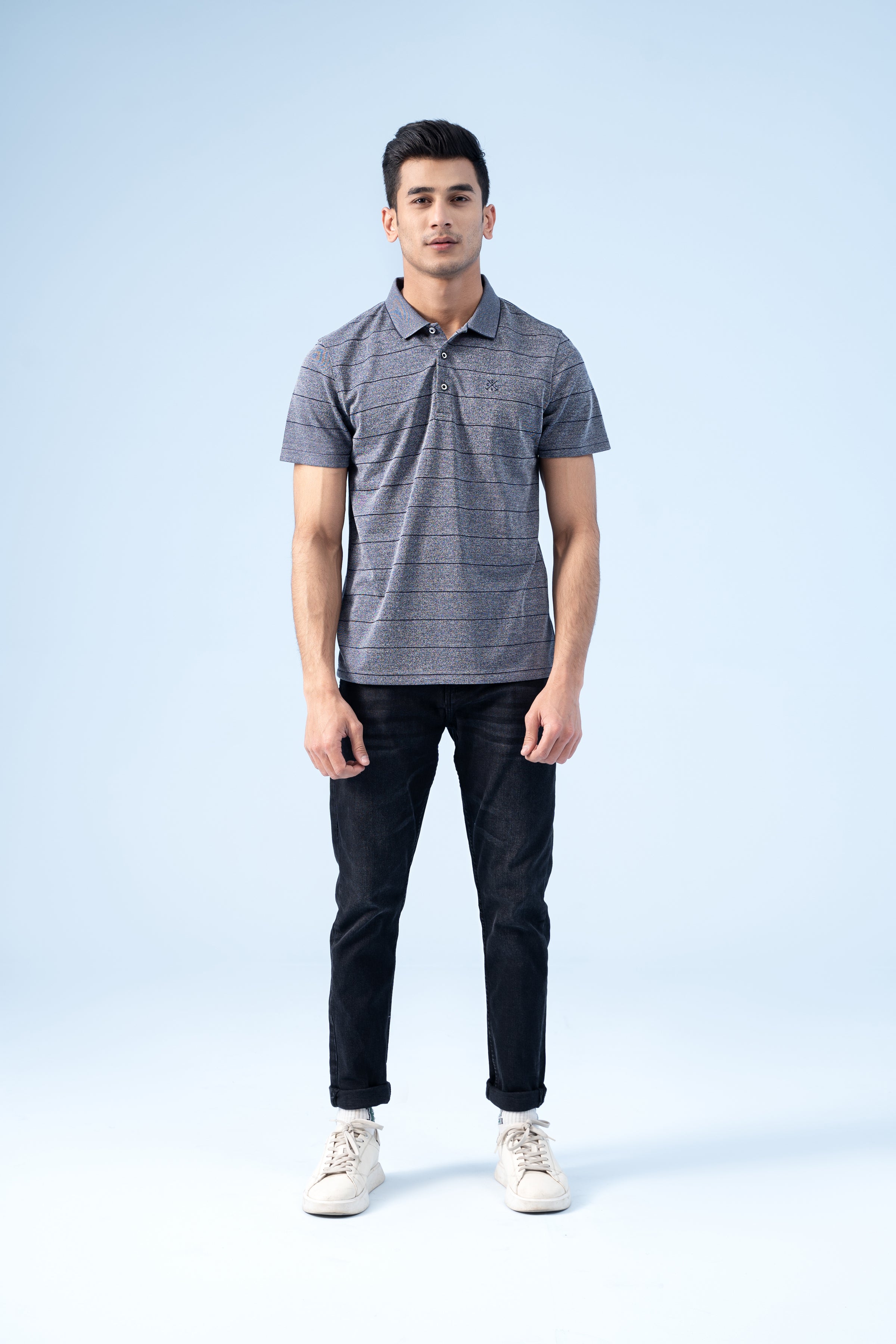 EXECUTIVE ICONIC POLO GREY MELANGE - Charcoal Clothing
