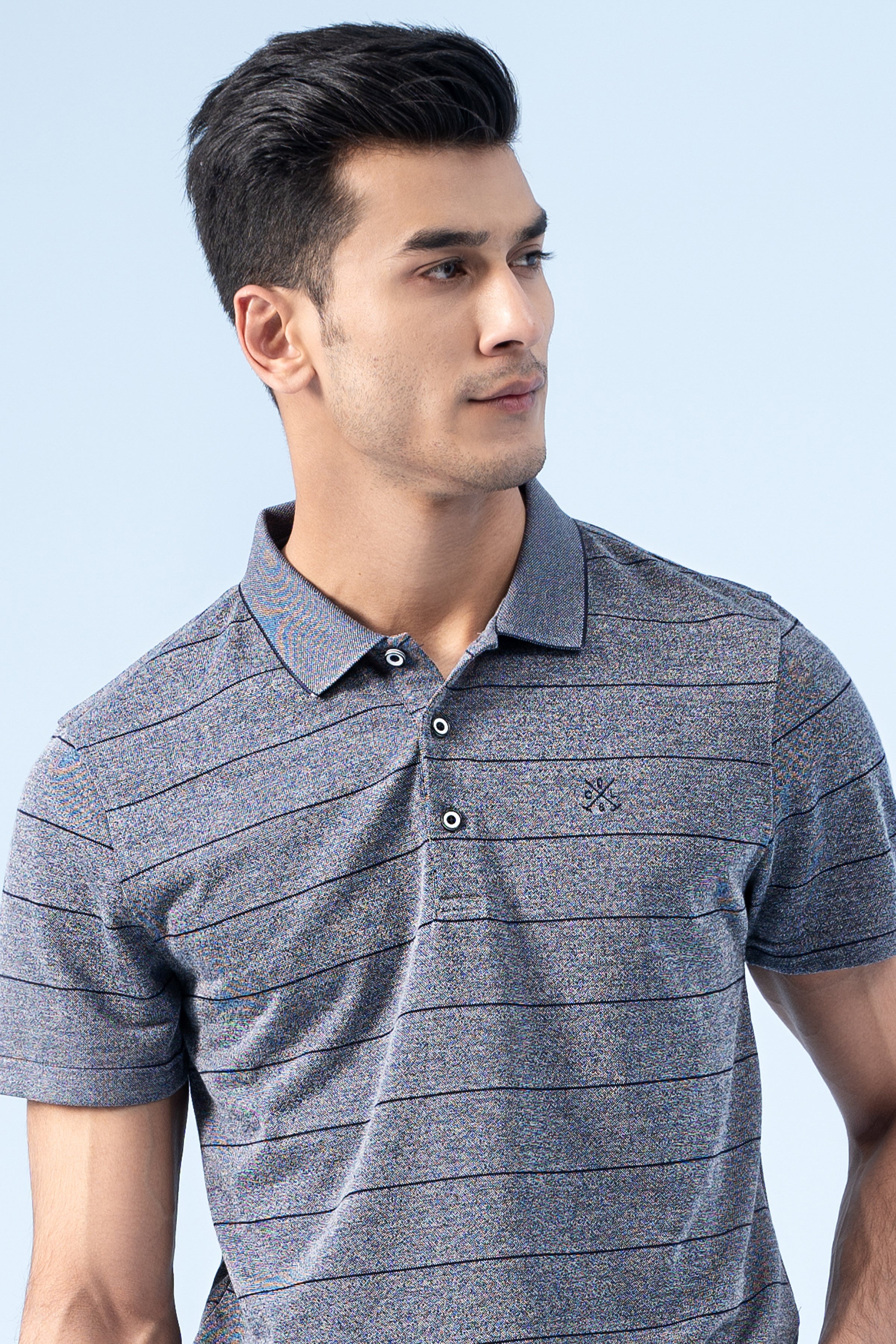 EXECUTIVE ICONIC POLO GREY MELANGE - Charcoal Clothing