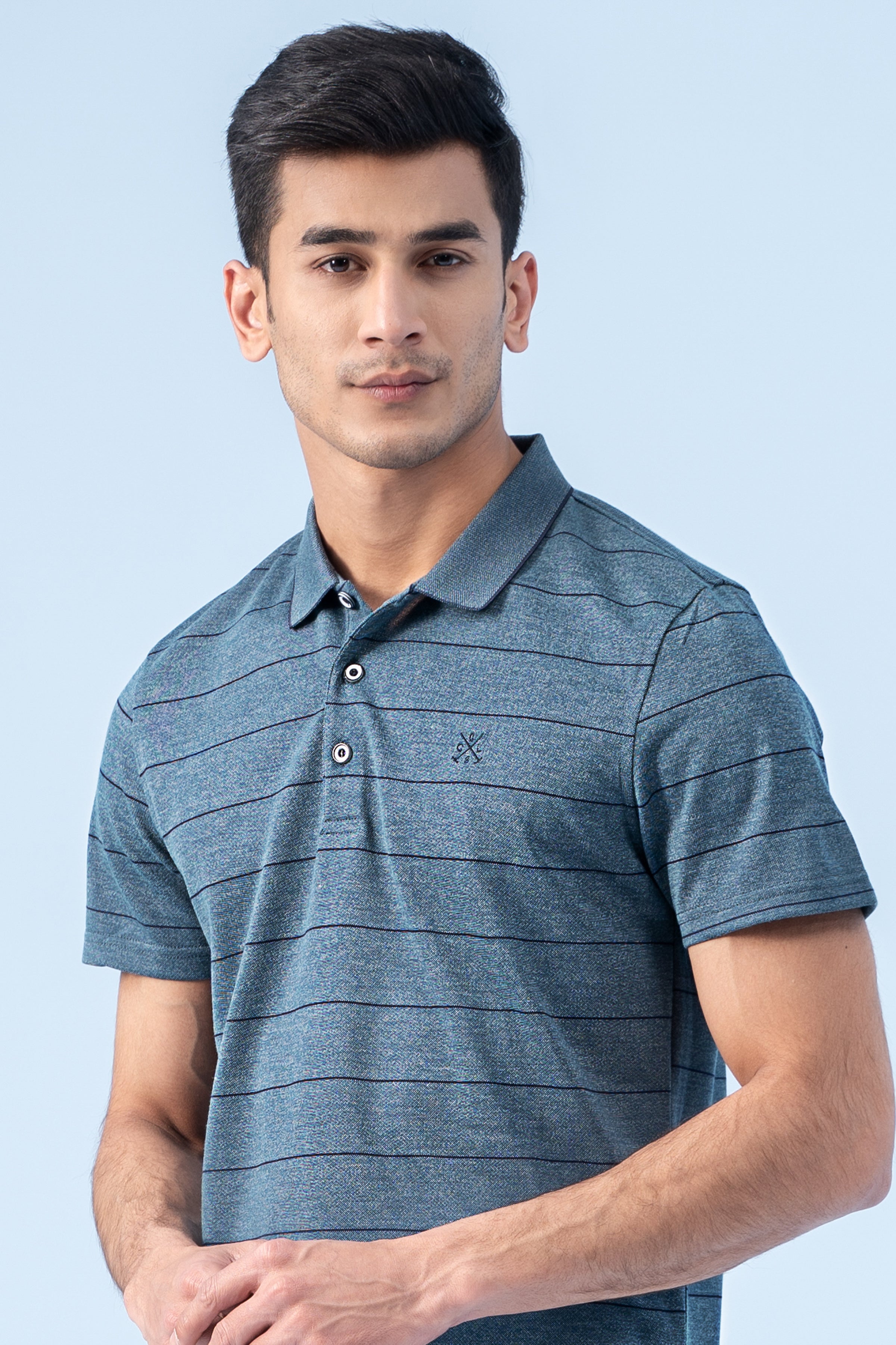 EXECUTIVE ICONIC POLO GREEN MELANGE - Charcoal Clothing