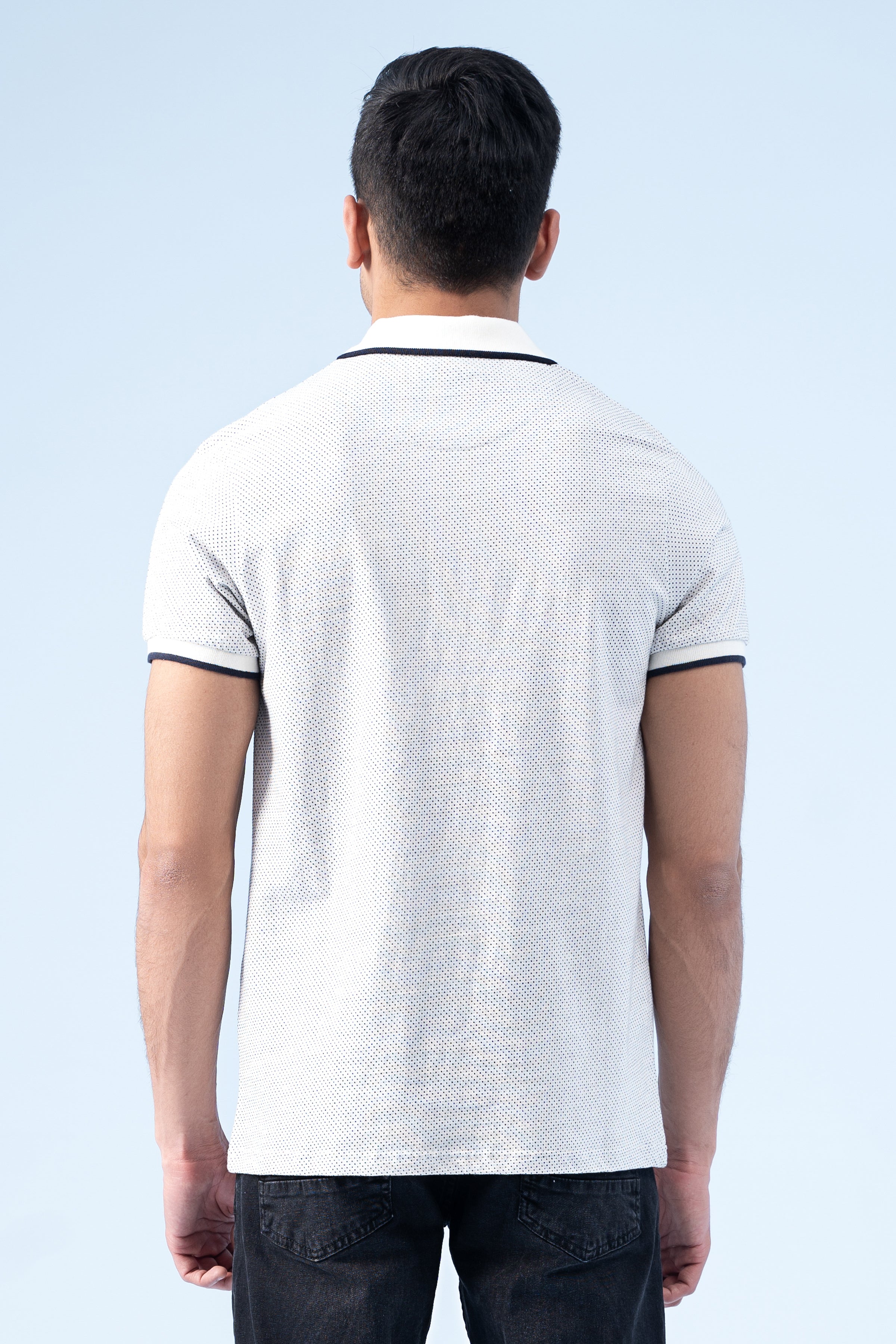 SIGNATURE TIPPING POLO OFF WHITE - Charcoal Clothing