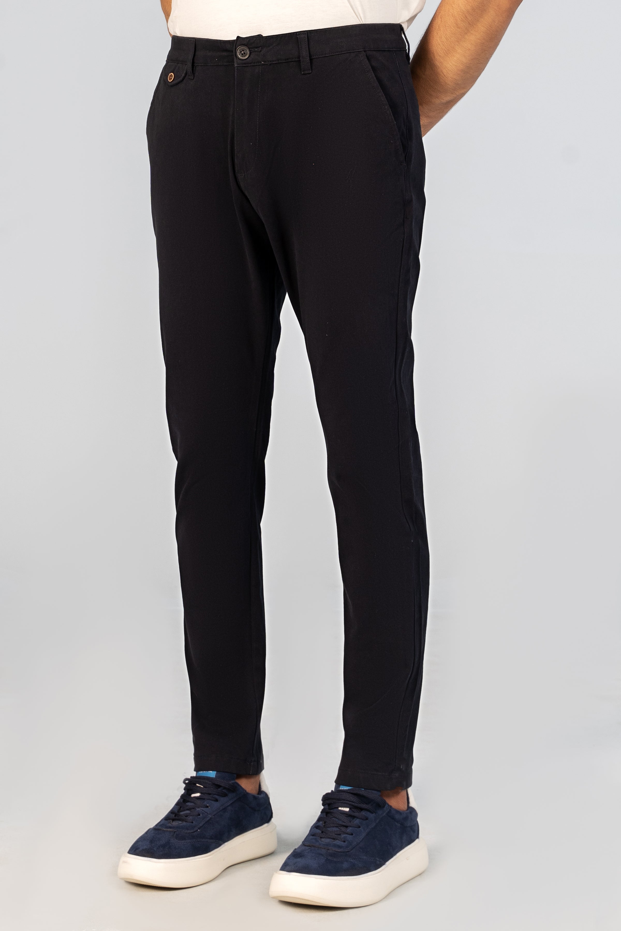 CASUAL PANT CROSS POCKET BI-STRETCH NAVY - Charcoal Clothing