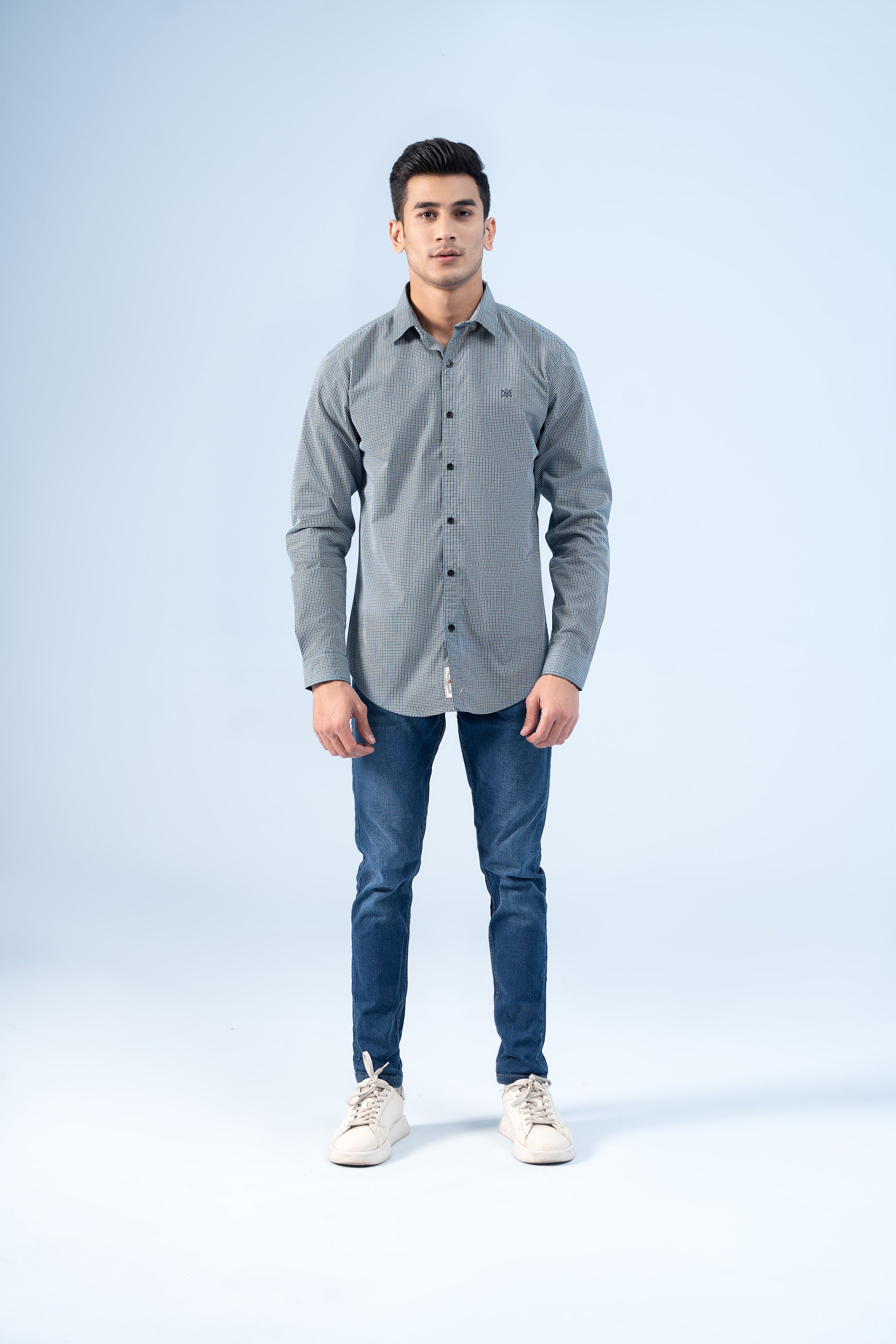 CASUAL SHIRT GREEN BLACK - Charcoal Clothing