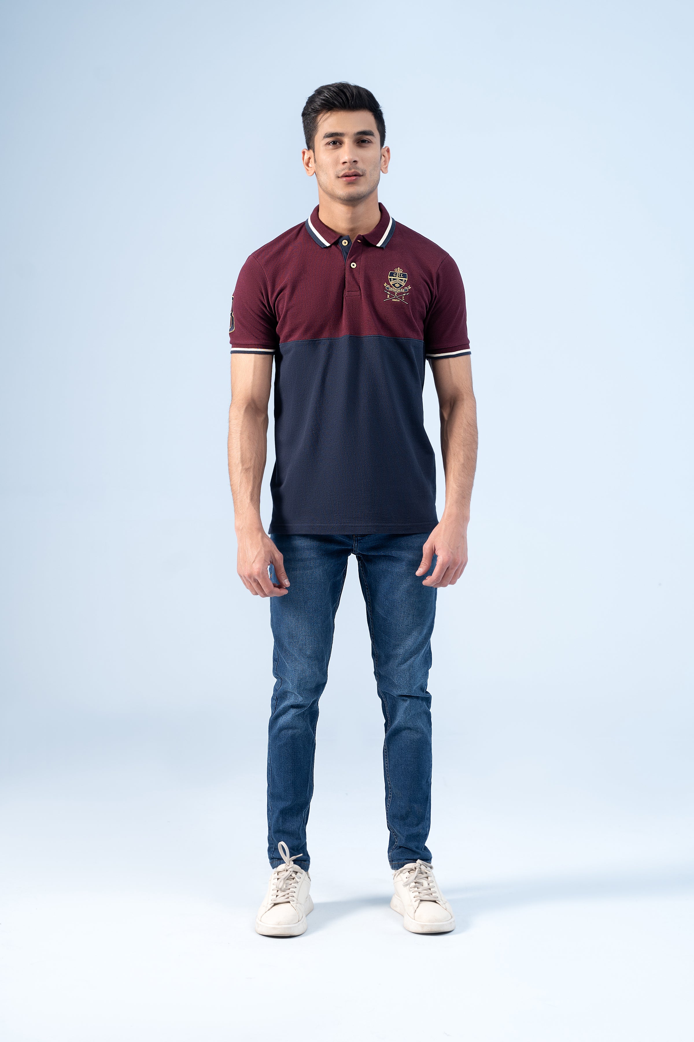 FASHION POLO SHIRT MAROON NAVY - Charcoal Clothing