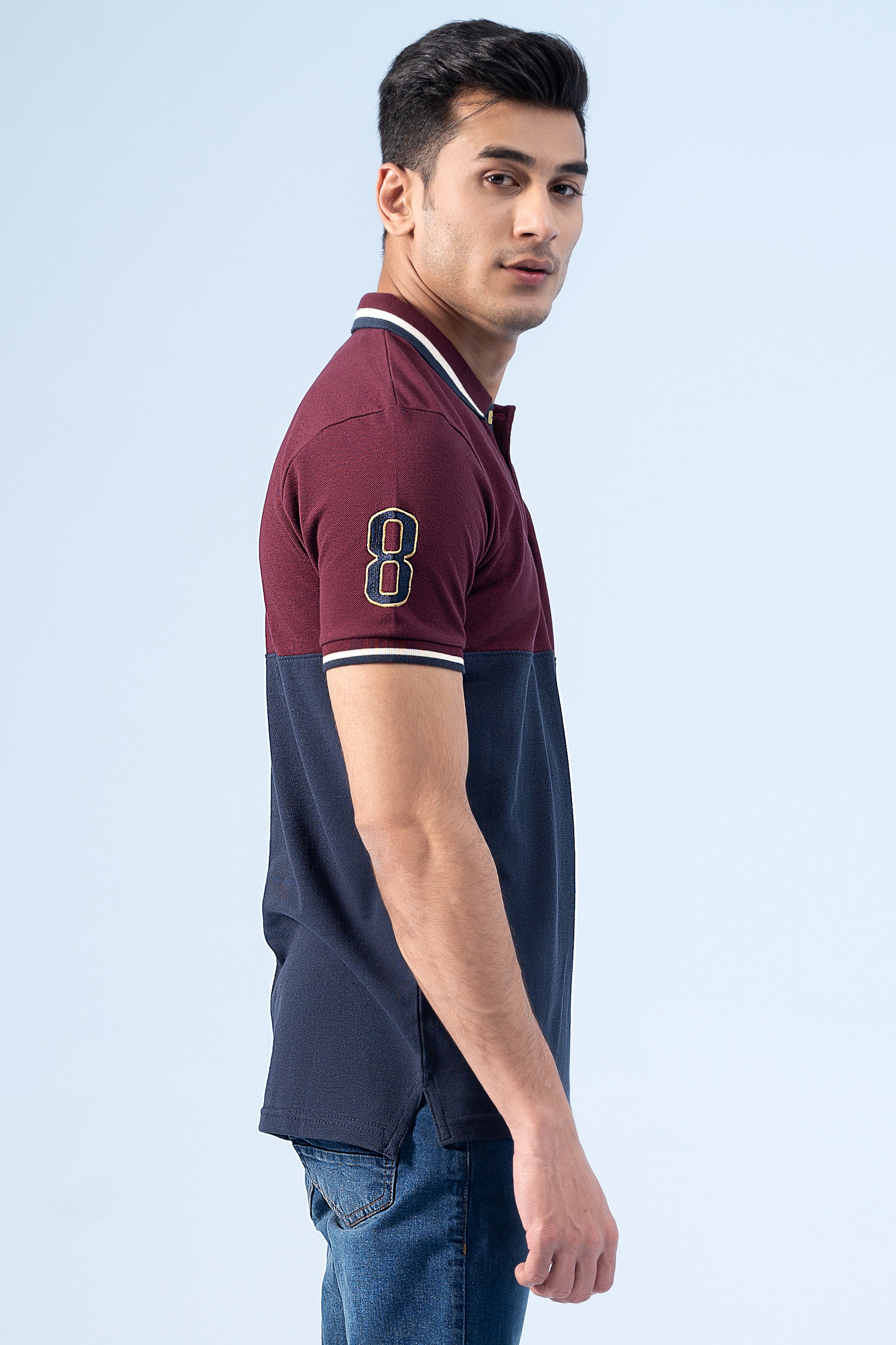 FASHION POLO SHIRT MAROON NAVY - Charcoal Clothing