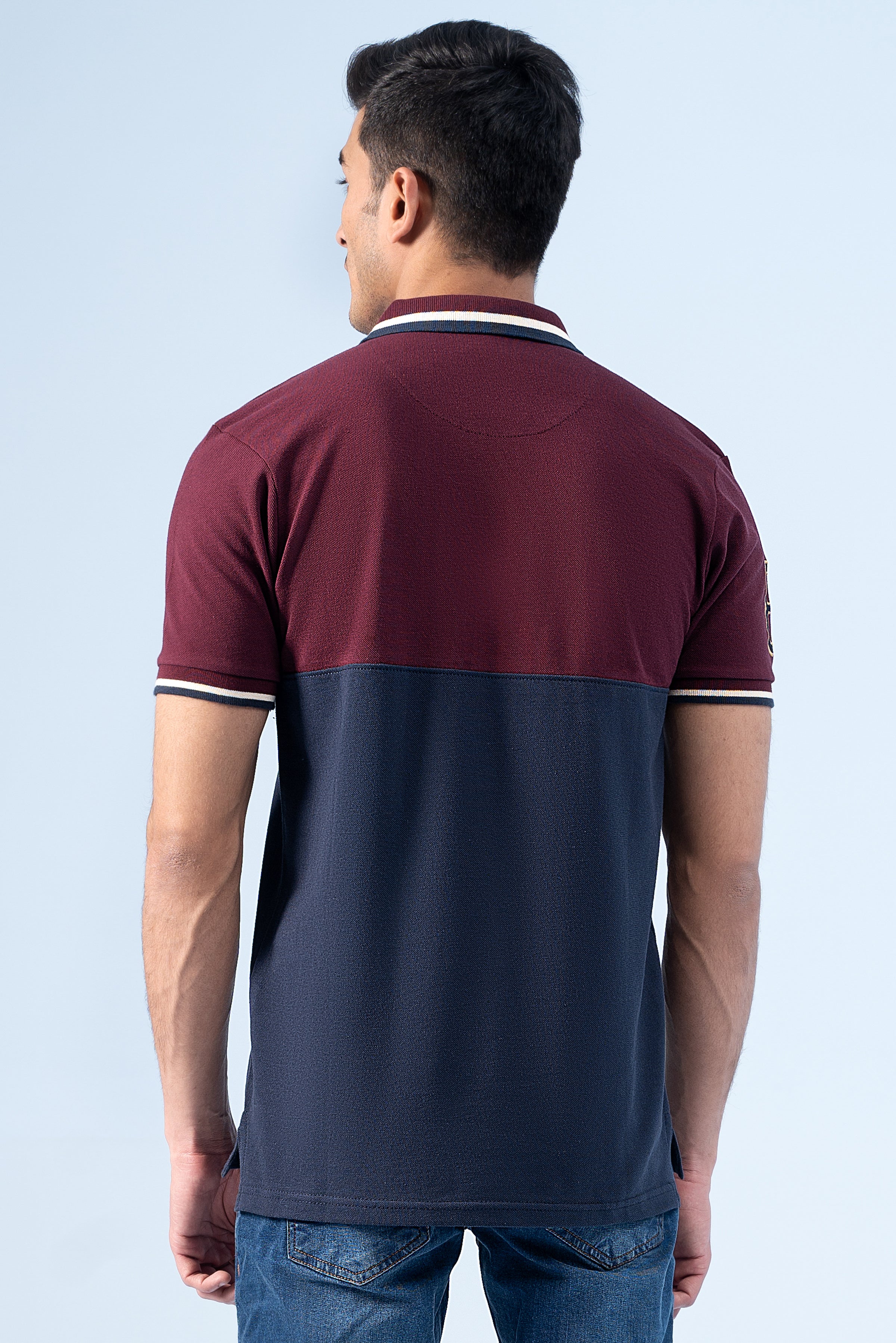 FASHION POLO SHIRT MAROON NAVY - Charcoal Clothing