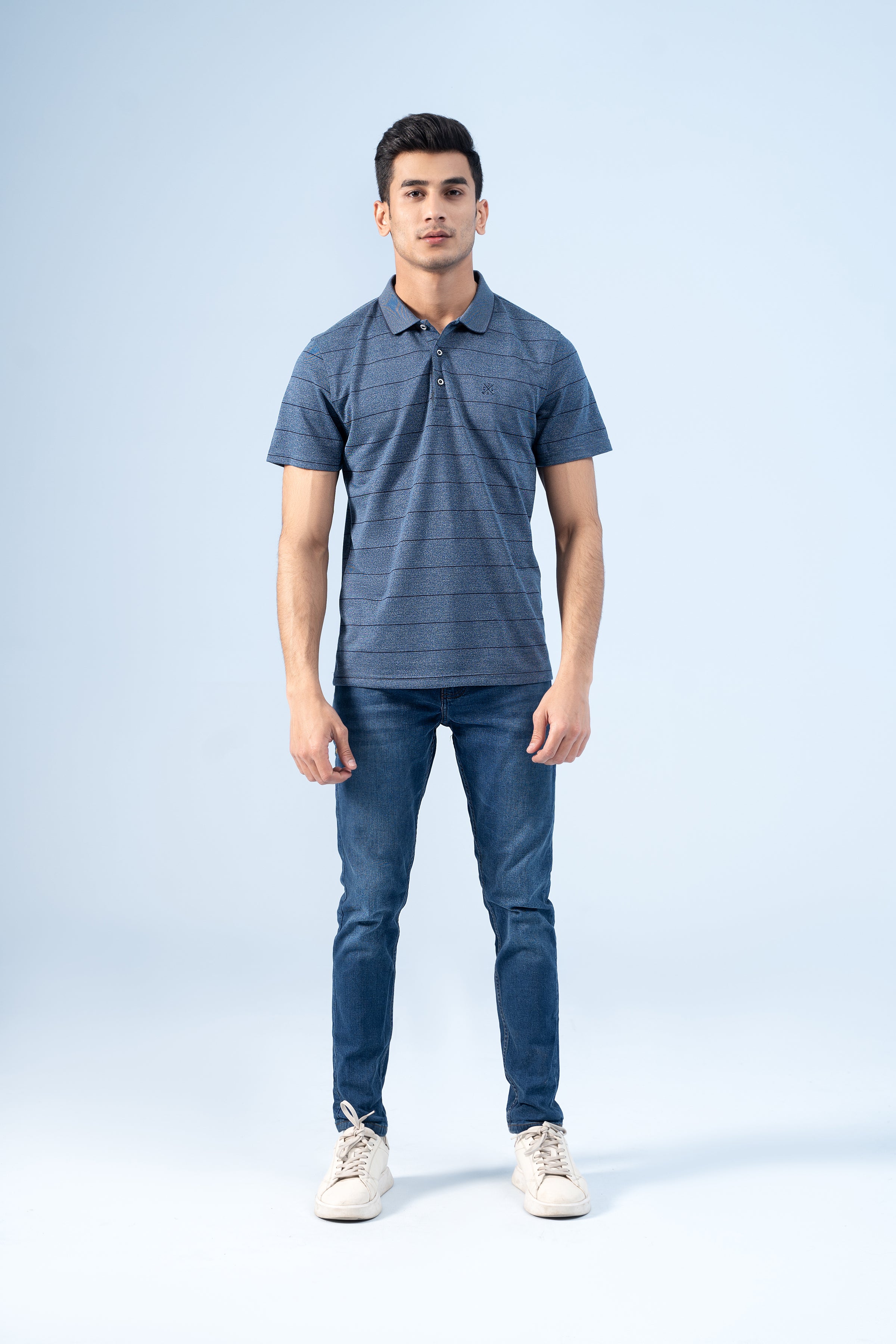 EXECUTIVE ICONIC POLO BLUE MELANGE - Charcoal Clothing