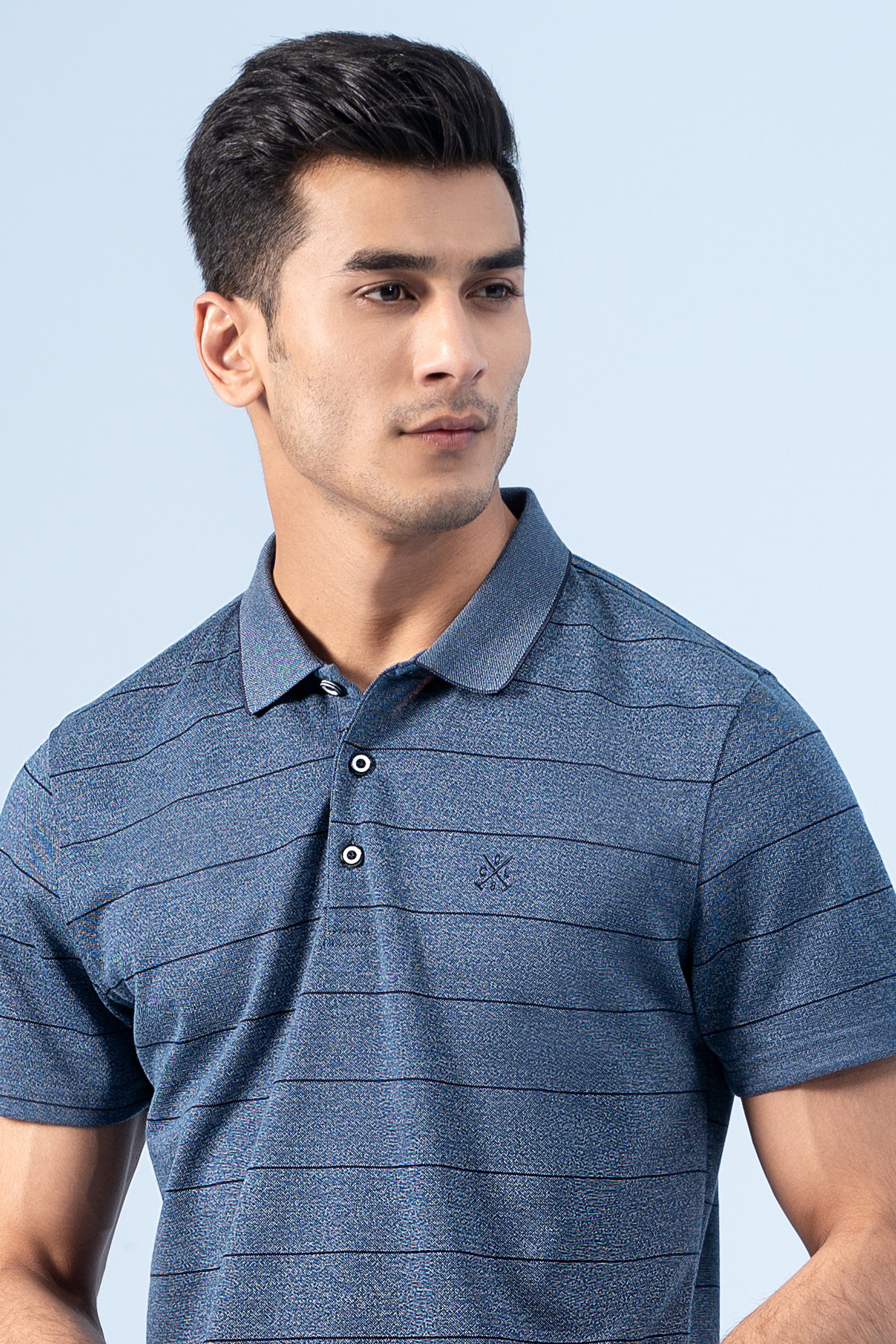 EXECUTIVE ICONIC POLO BLUE MELANGE - Charcoal Clothing
