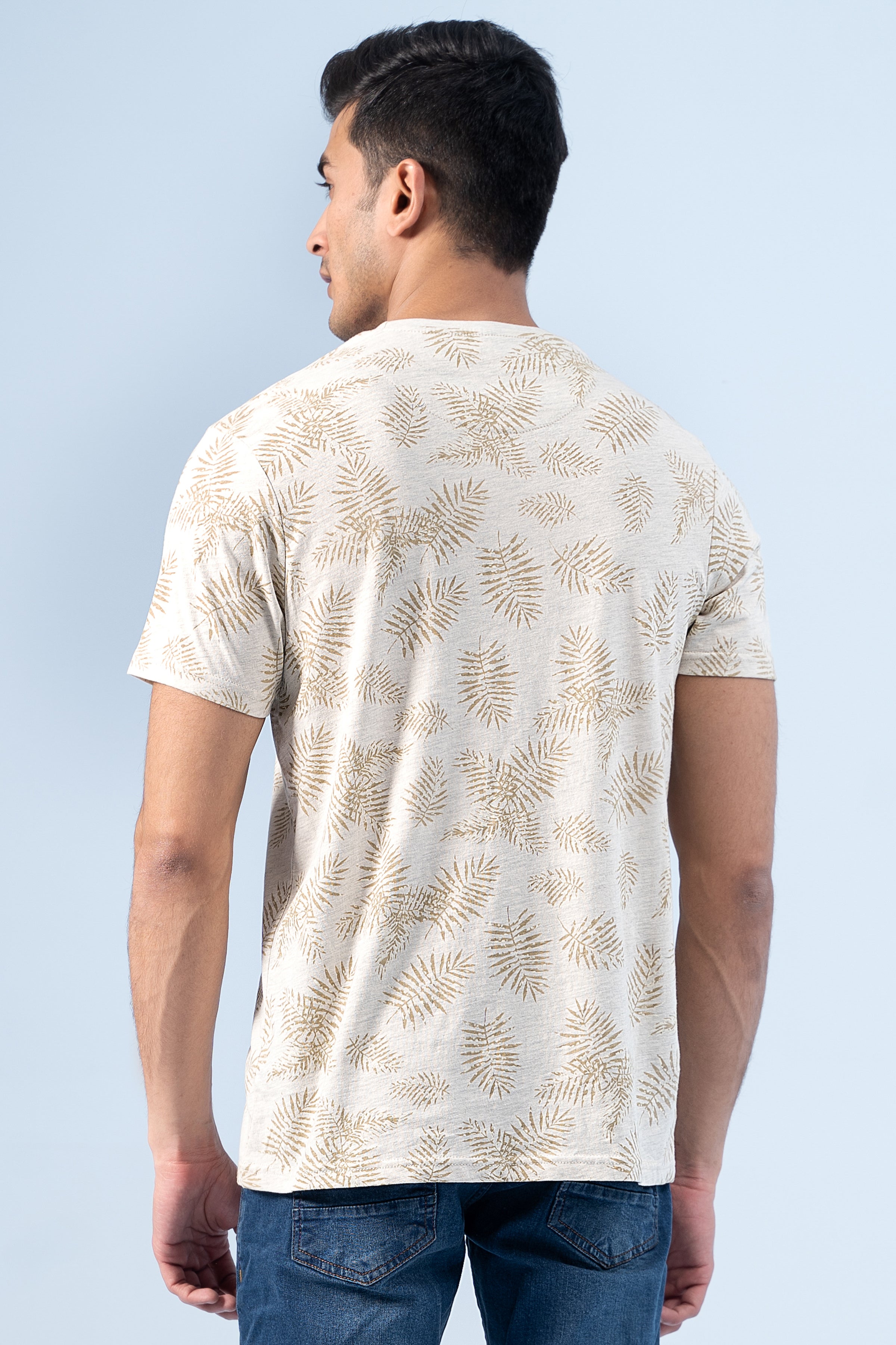 PRINTED T-SHIRT KHAKI - Charcoal Clothing