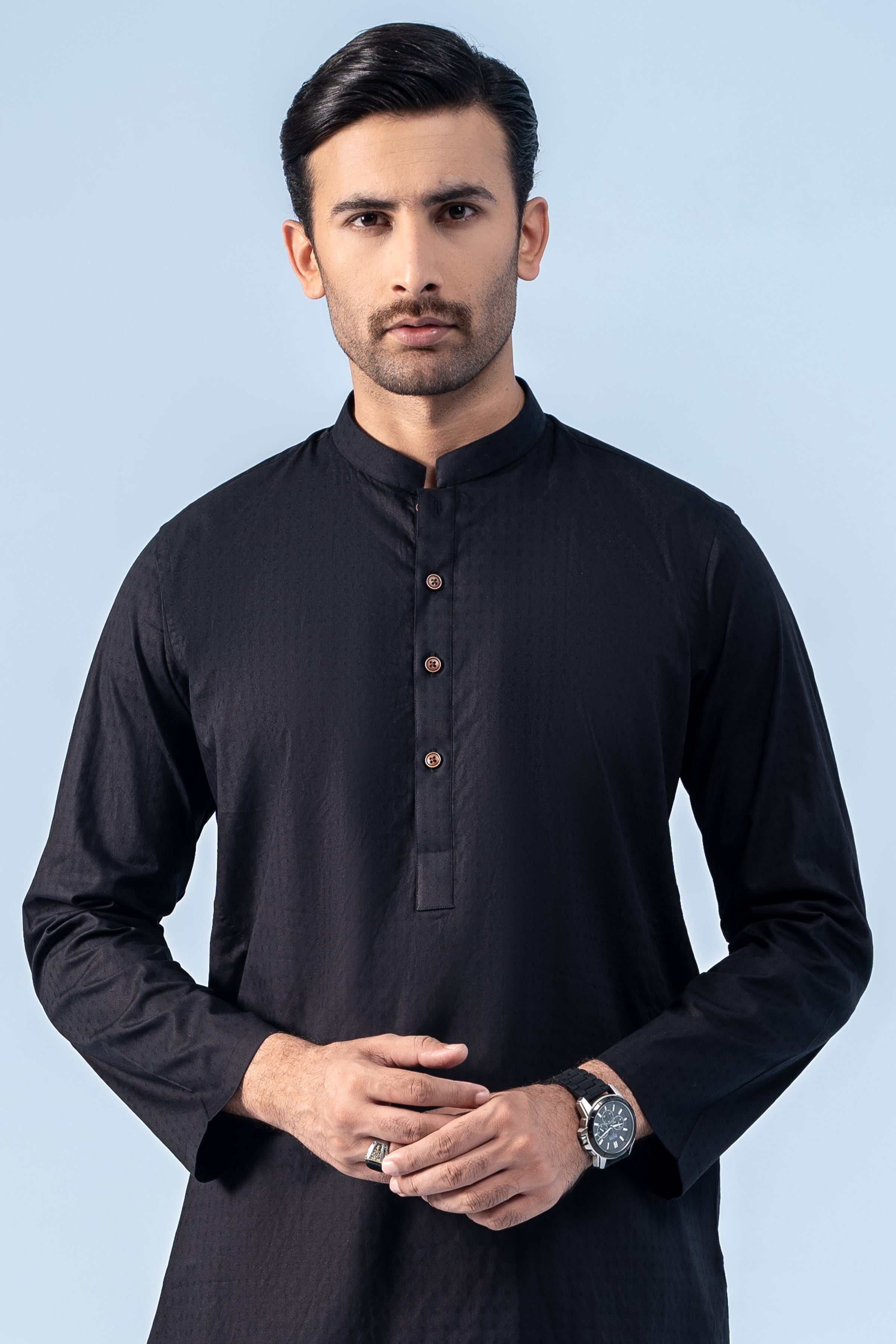 KURTA BLACK - Charcoal Clothing