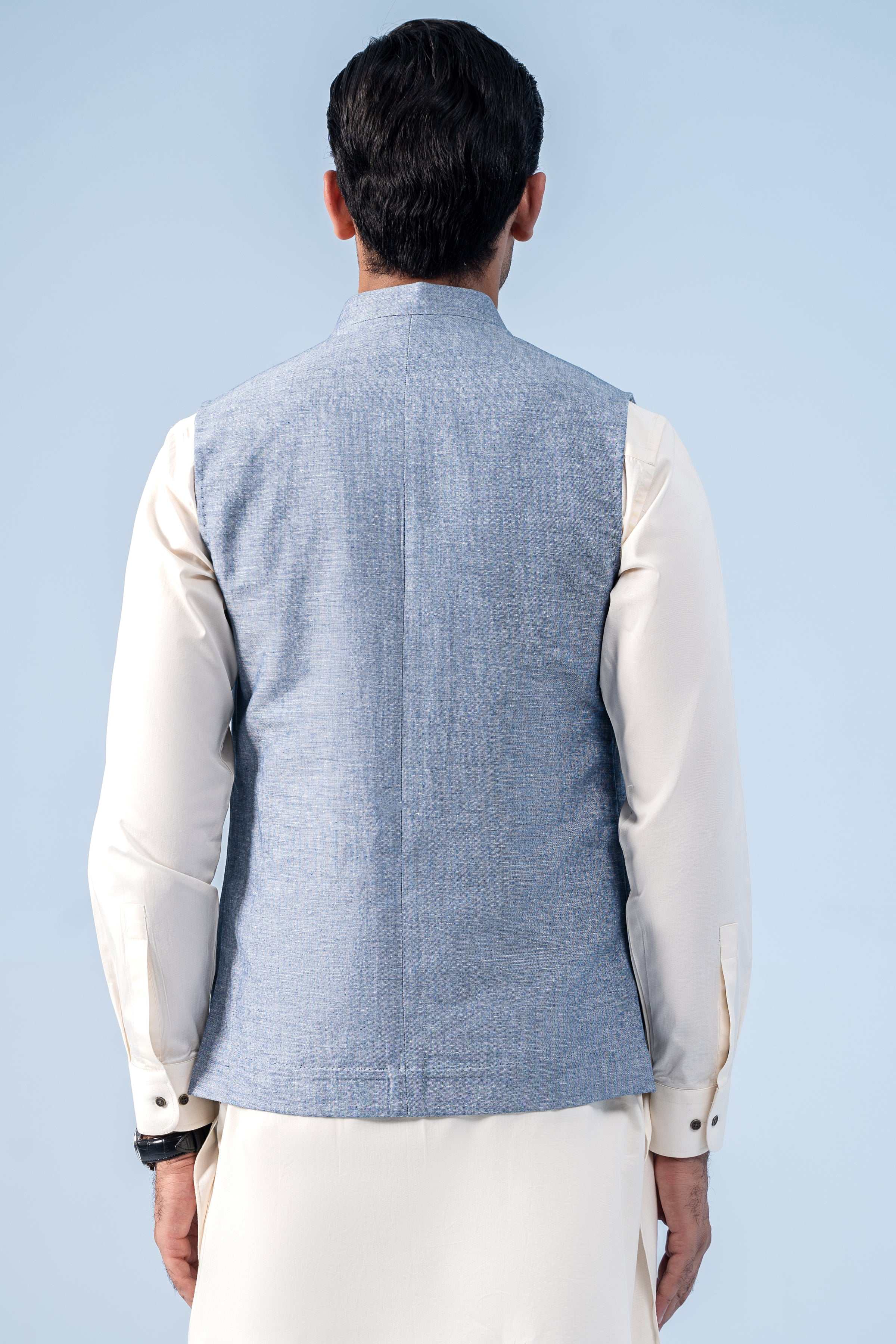 WAISTCOAT LIGHT BLUE - Charcoal Clothing