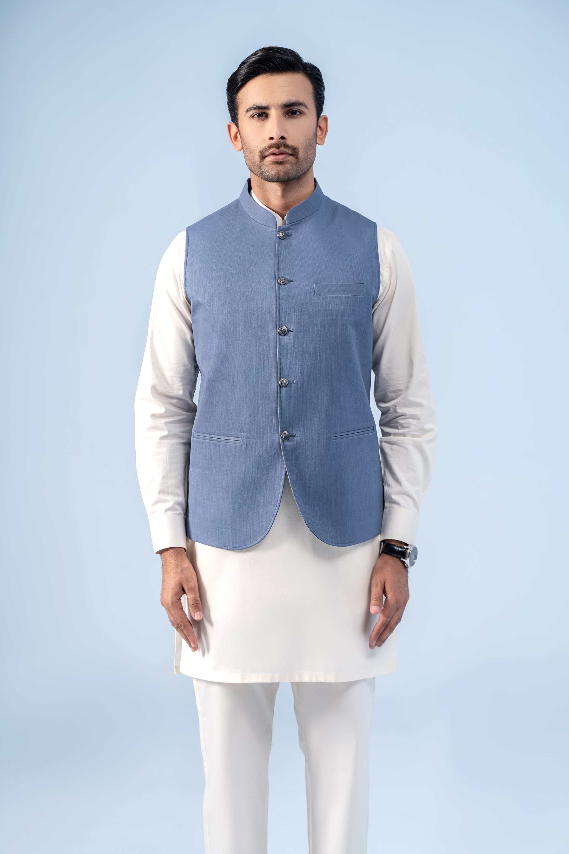 WAISTCOAT INDIGO BLUE - Charcoal Clothing
