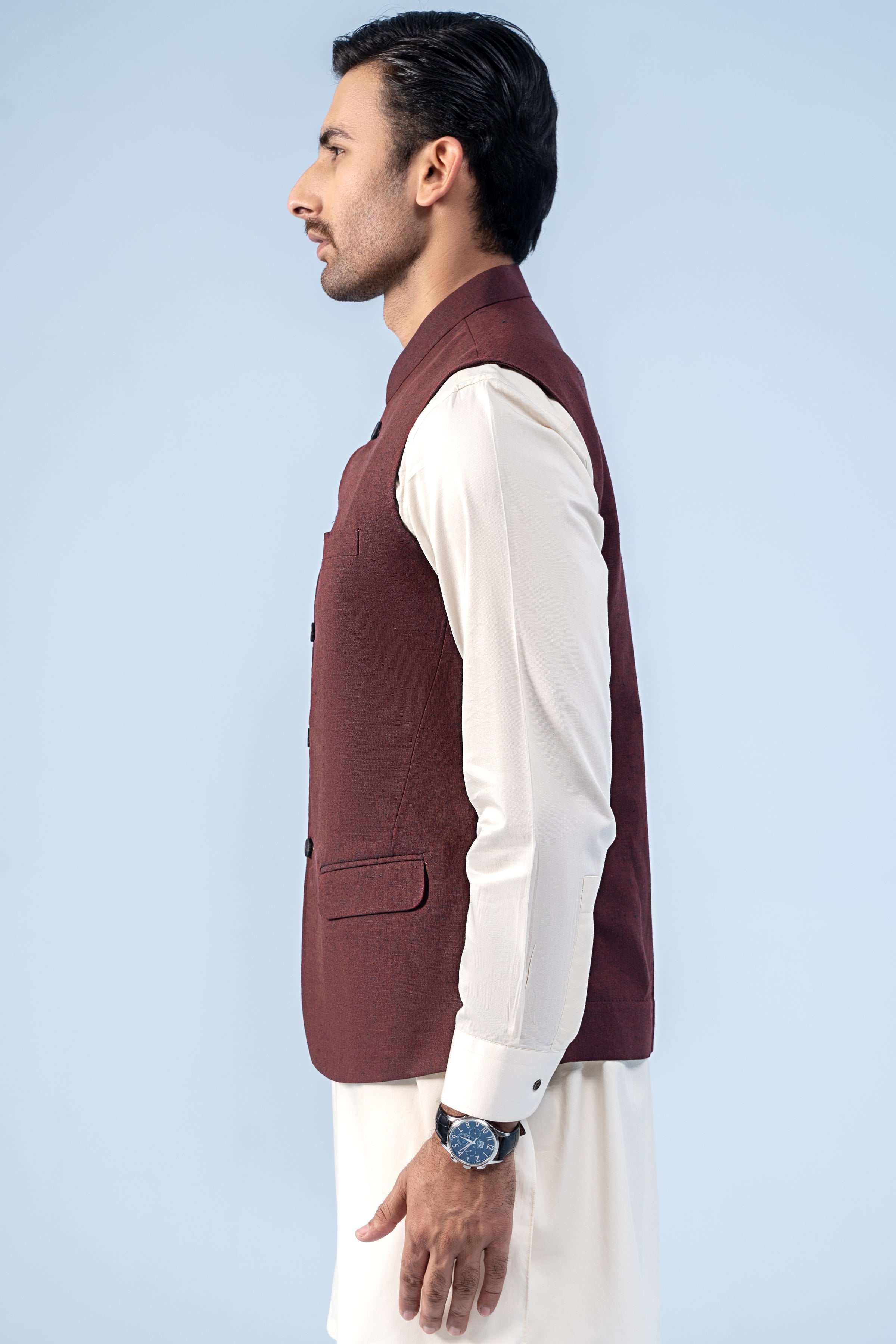 WAISTCOAT MAROON - Charcoal Clothing