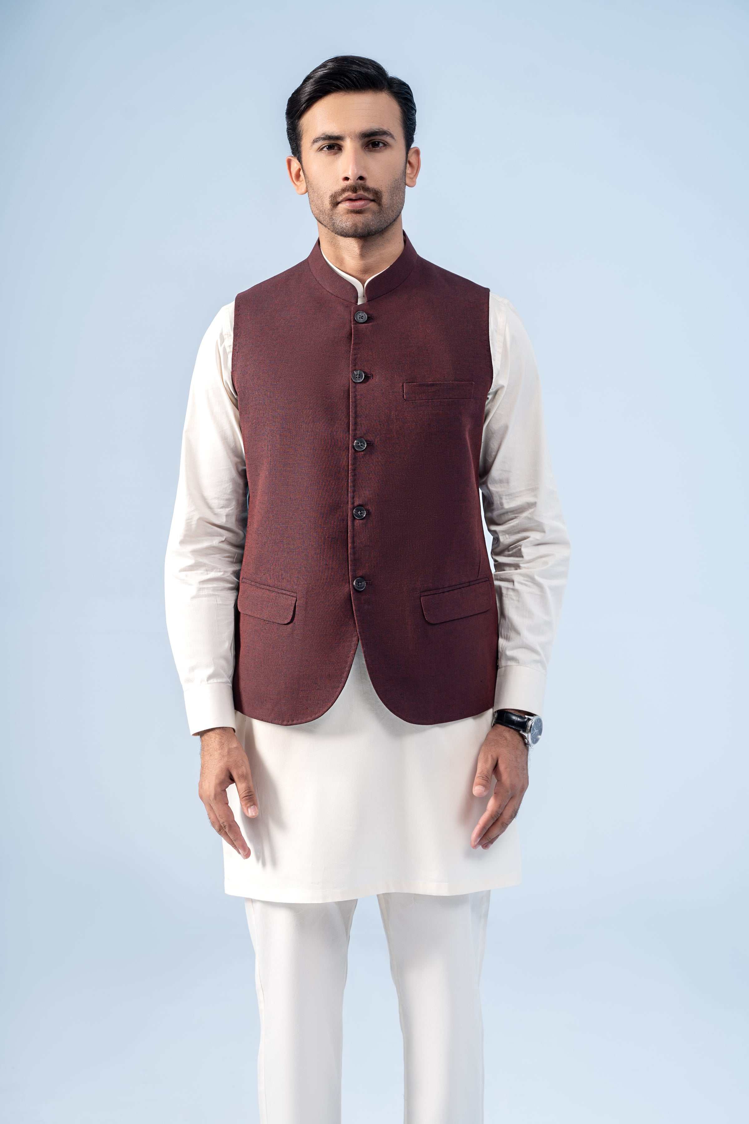 WAISTCOAT MAROON - Charcoal Clothing