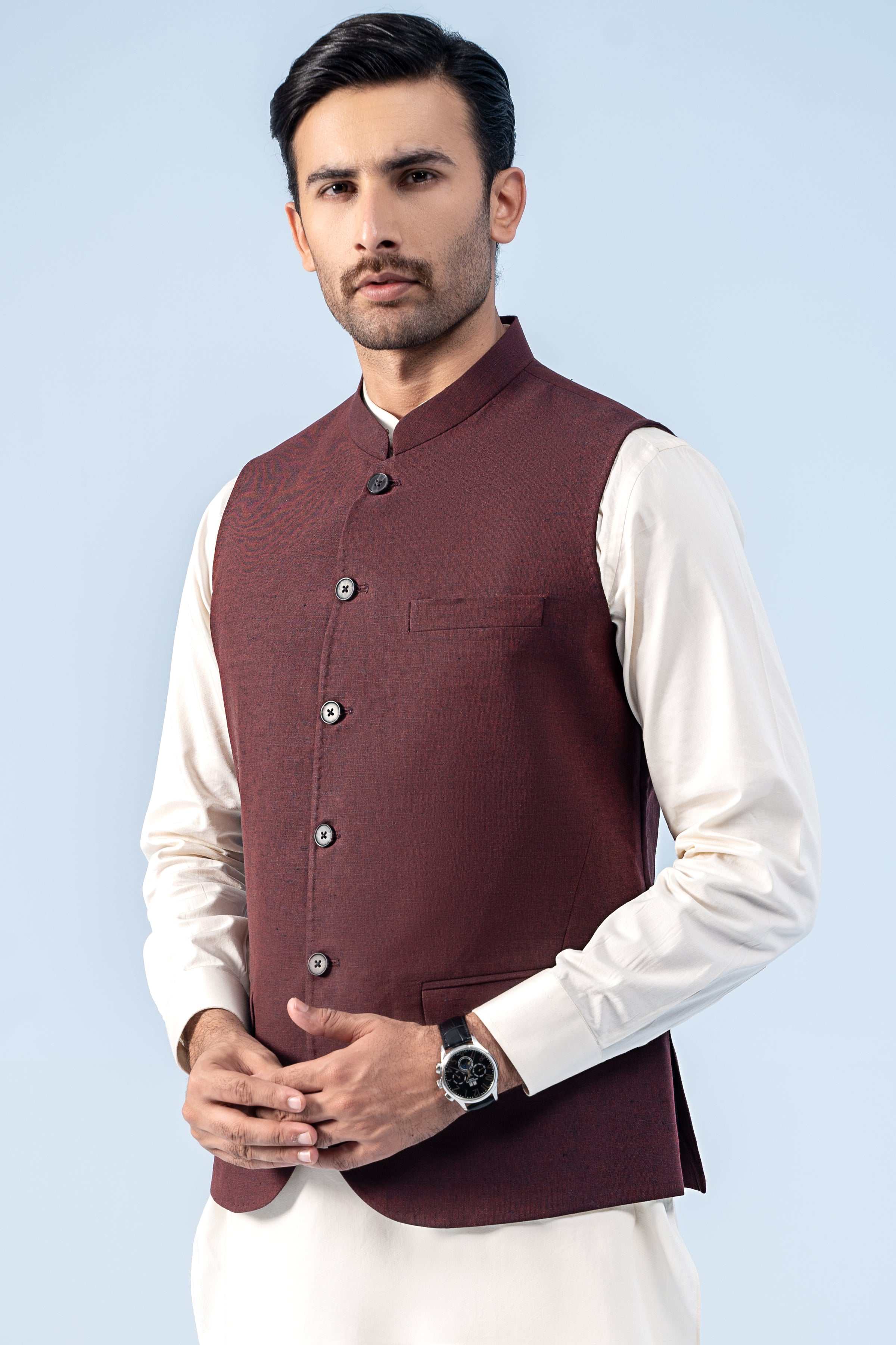 WAISTCOAT MAROON - Charcoal Clothing