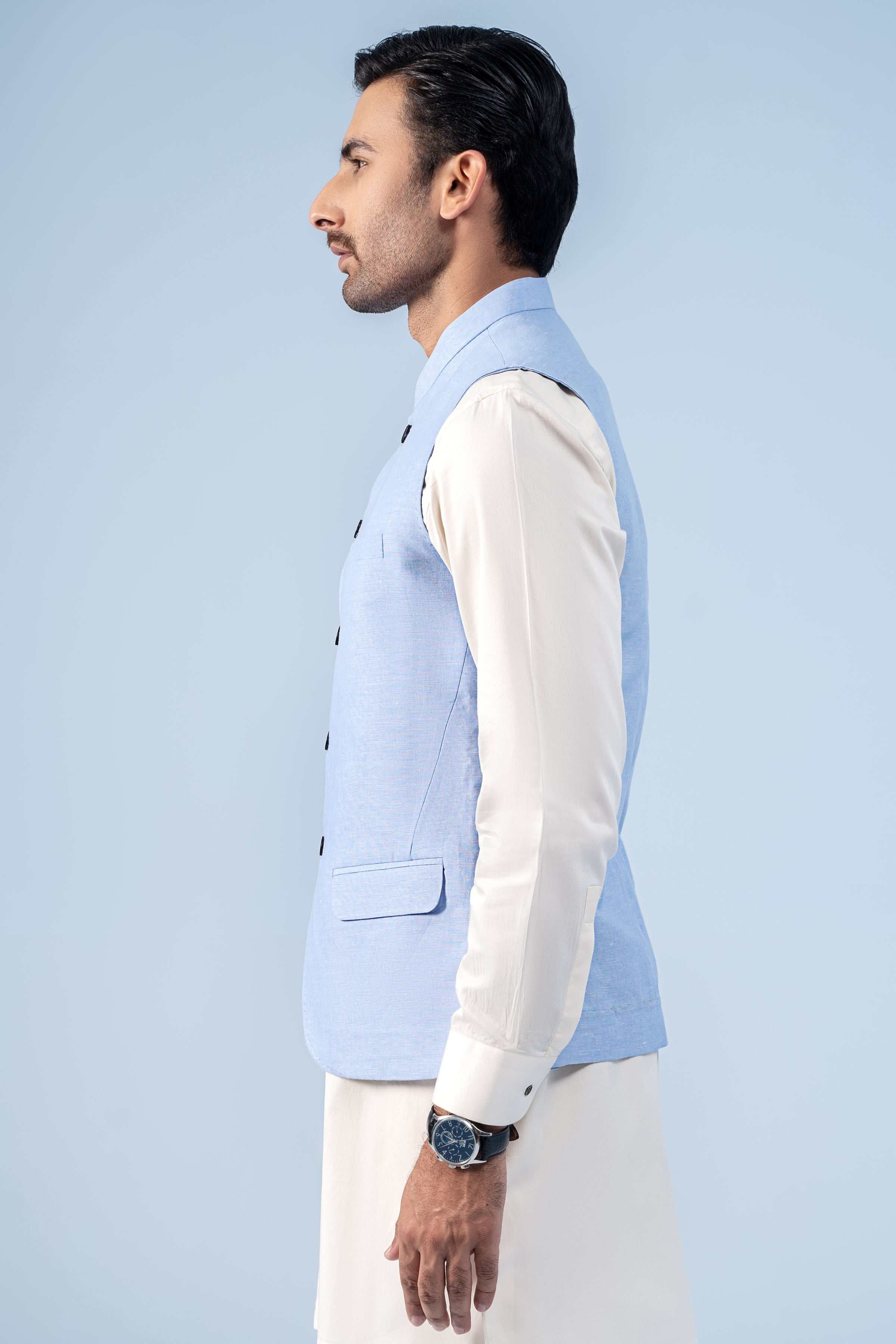 WAISTCOAT SKY BLUE - Charcoal Clothing