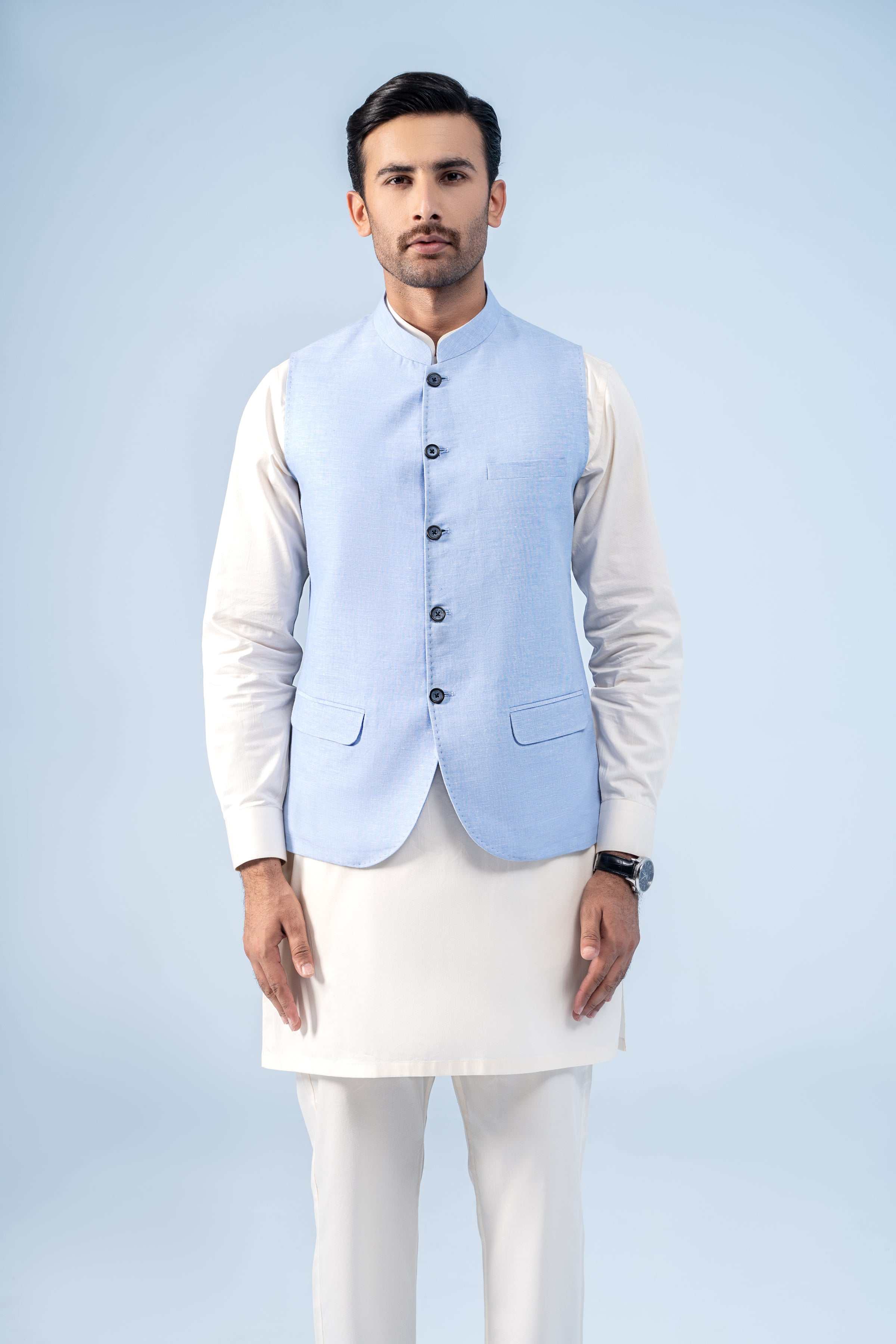 WAISTCOAT SKY BLUE - Charcoal Clothing