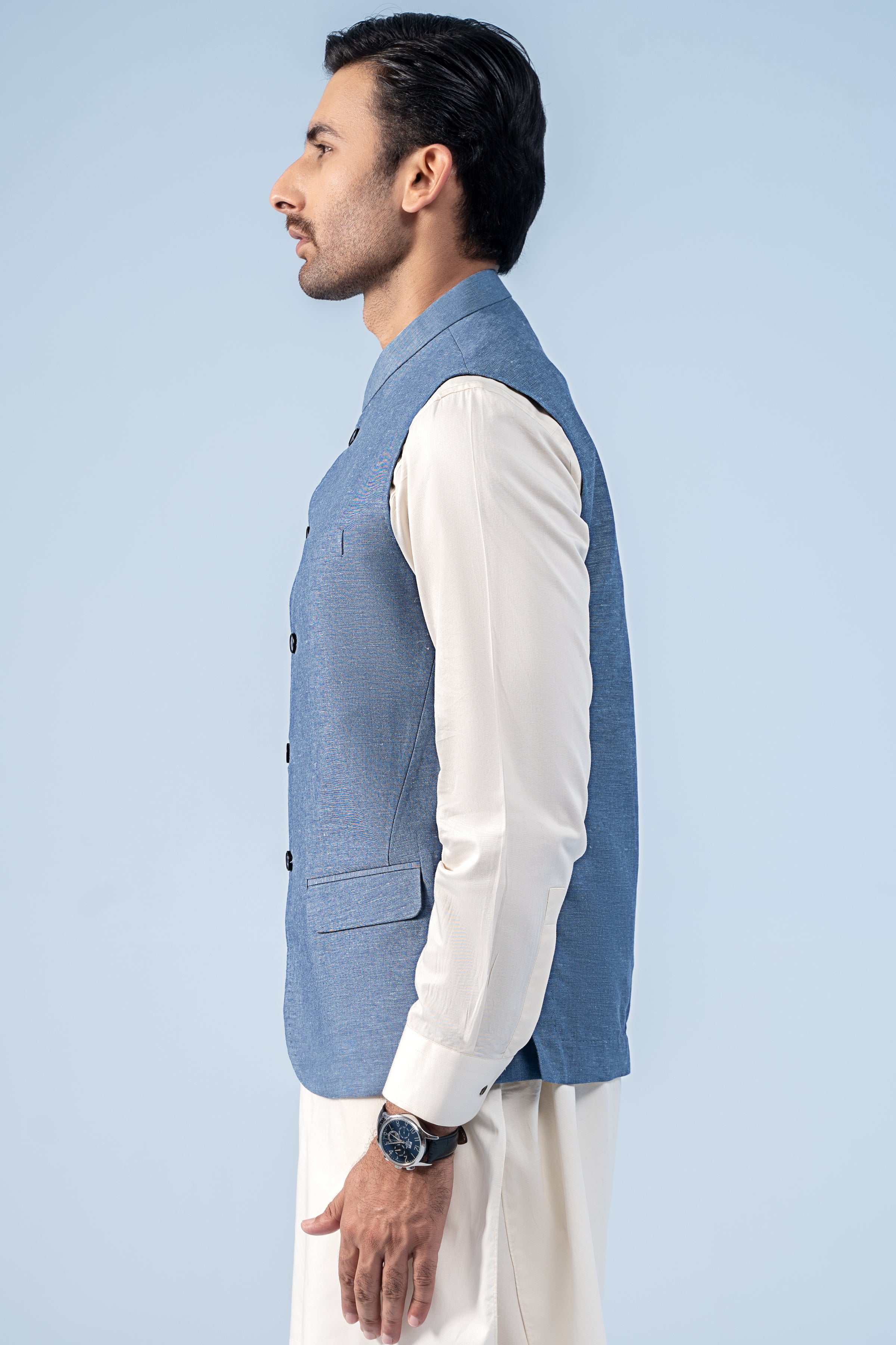 WAISTCOAT BLUE - Charcoal Clothing