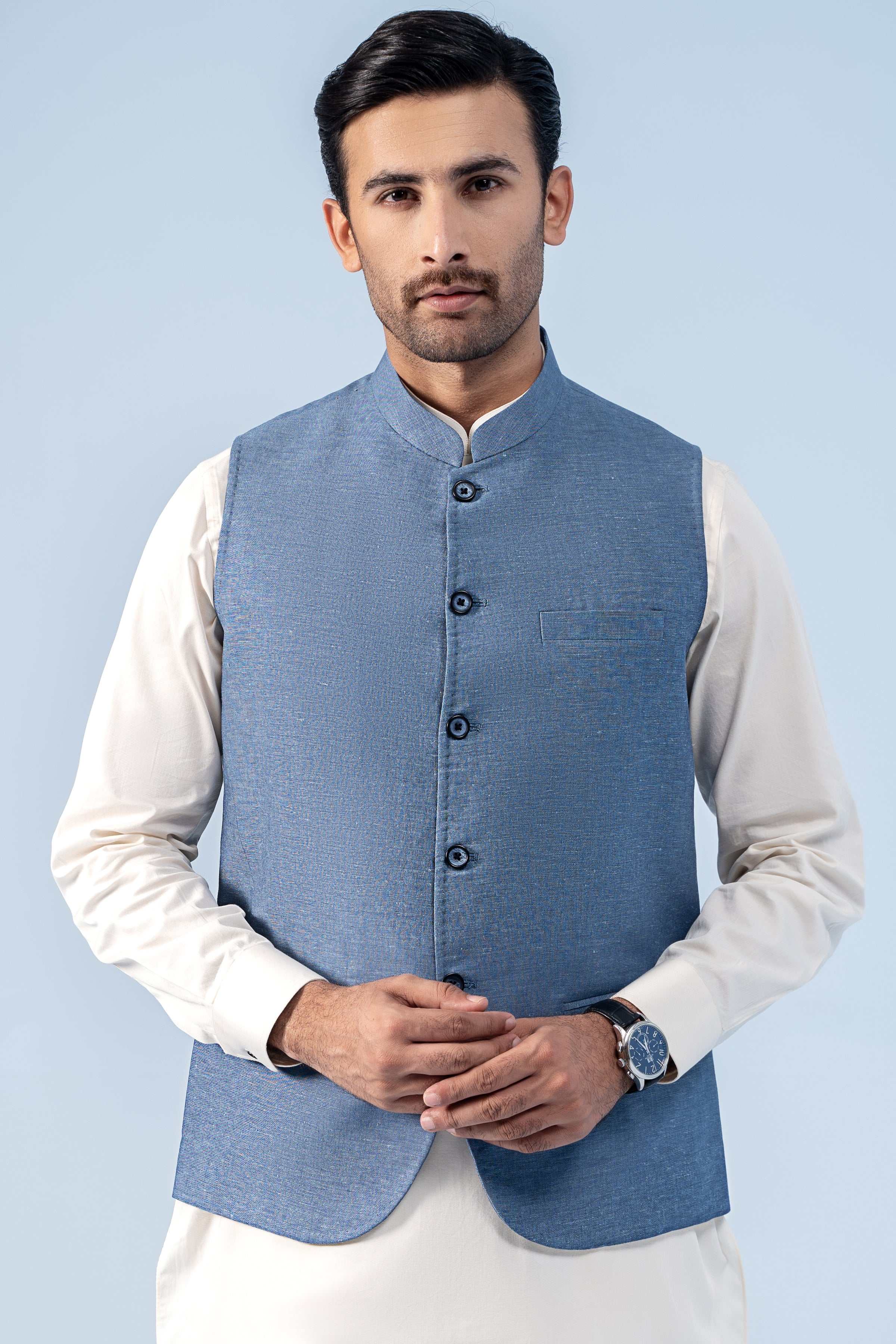 WAISTCOAT BLUE - Charcoal Clothing