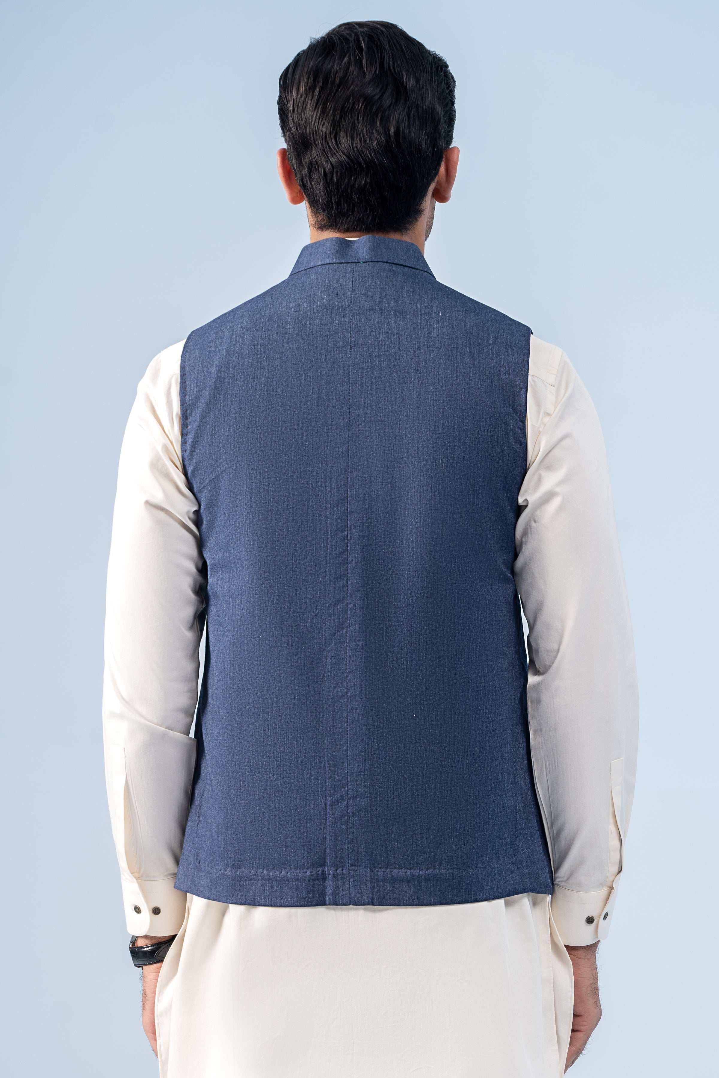 WAISTCOAT DENIM BLUE - Charcoal Clothing