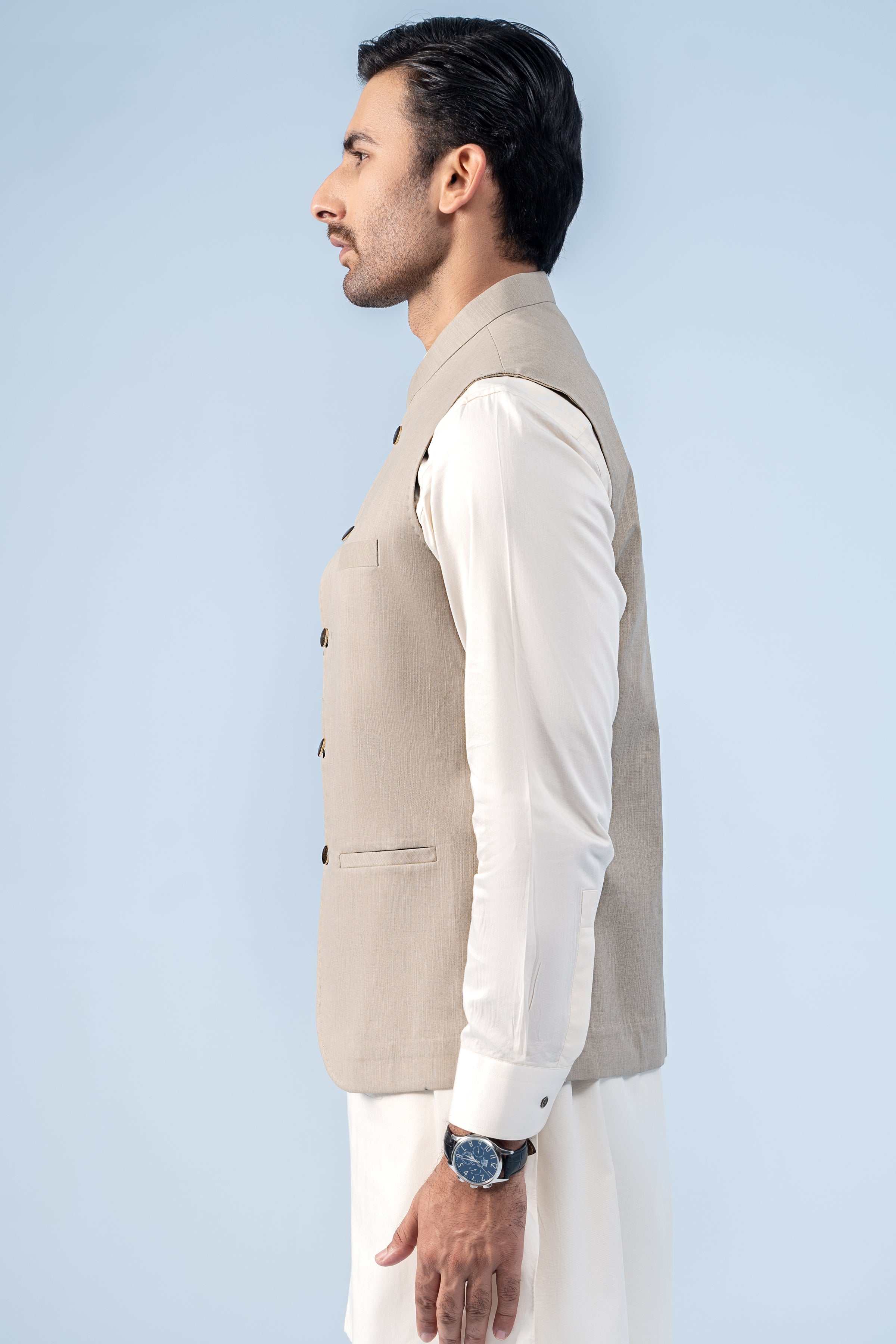 WAISTCOAT LIGHT KHAKI - Charcoal Clothing