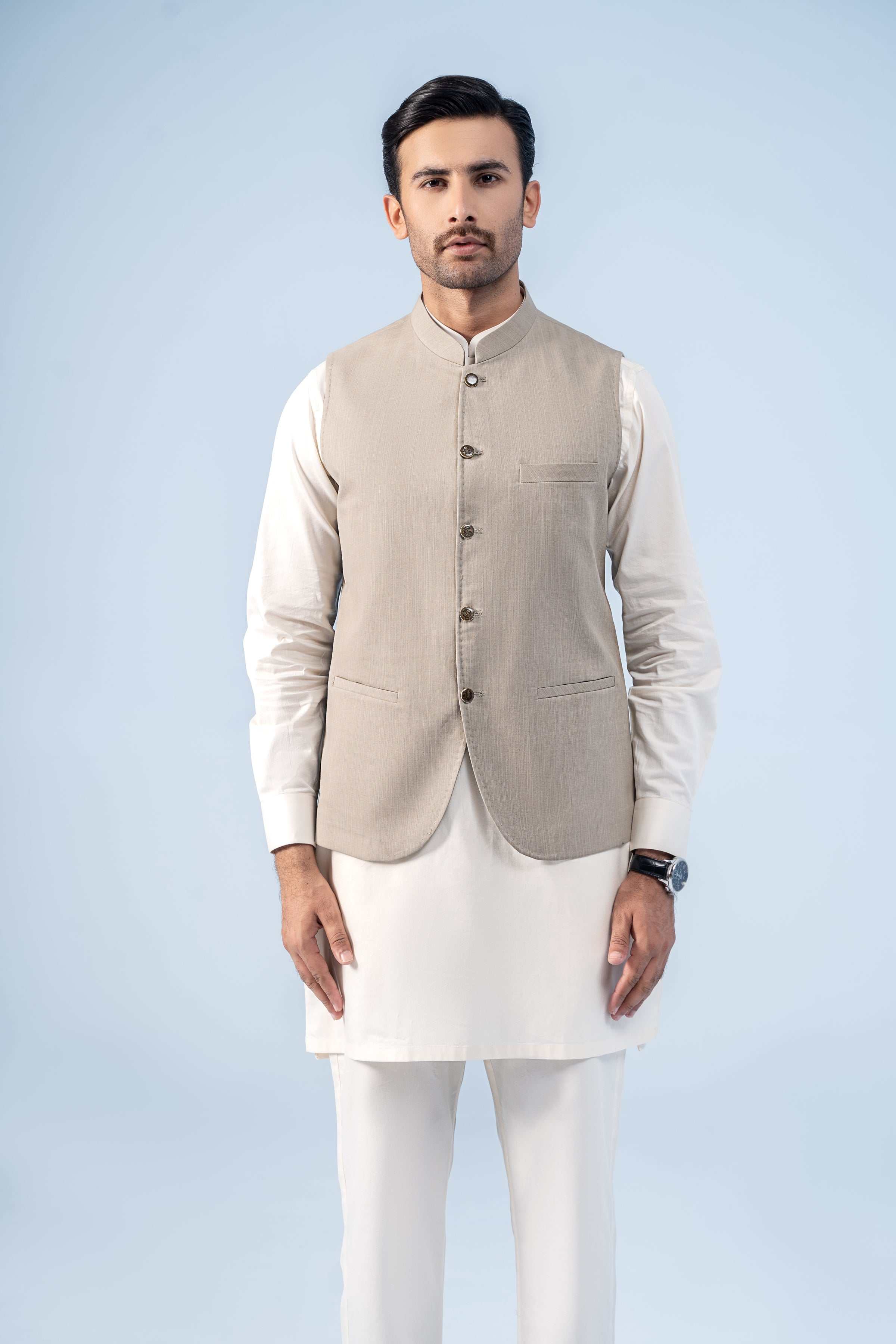 WAISTCOAT LIGHT KHAKI - Charcoal Clothing