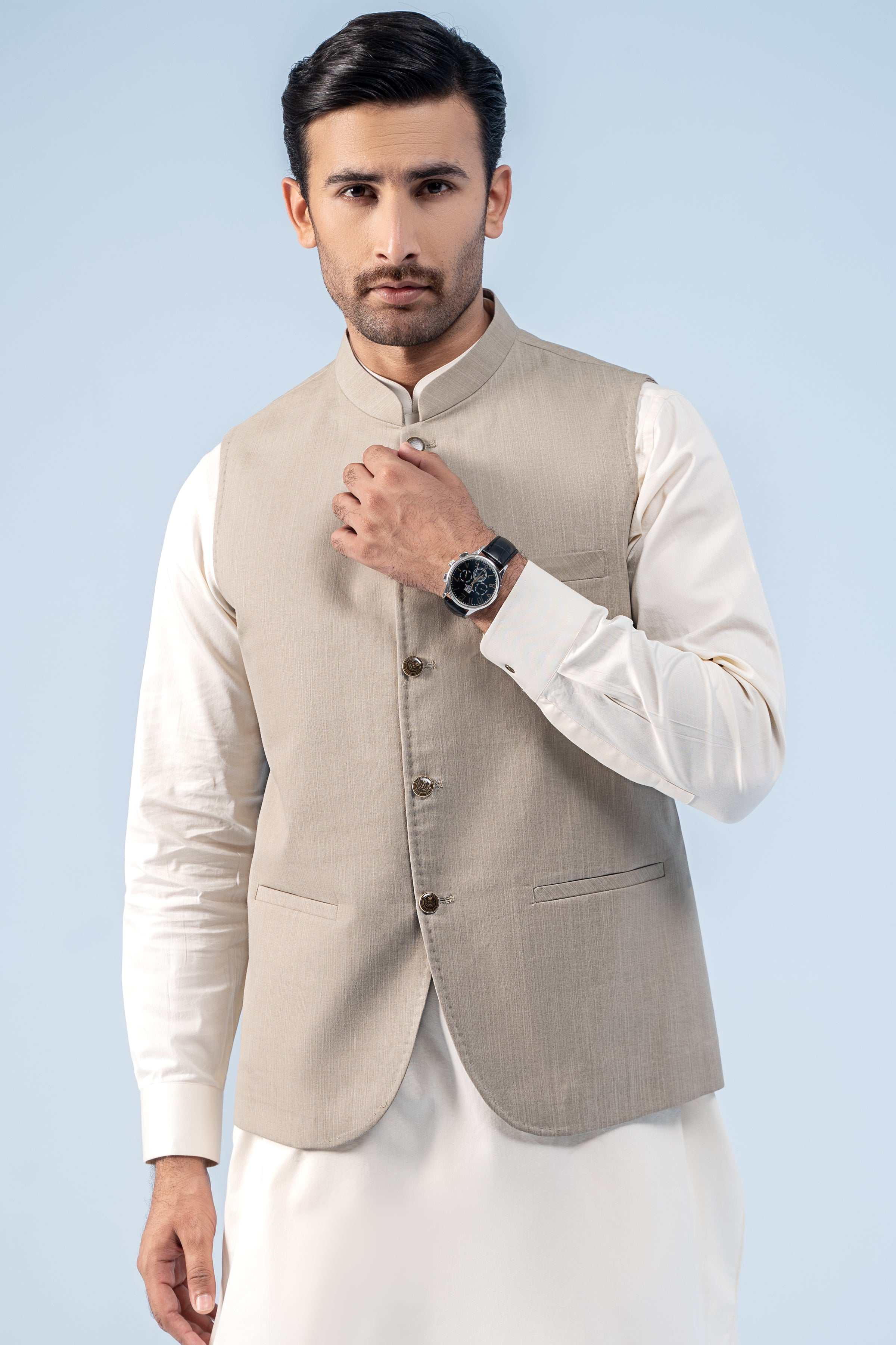 WAISTCOAT LIGHT KHAKI - Charcoal Clothing