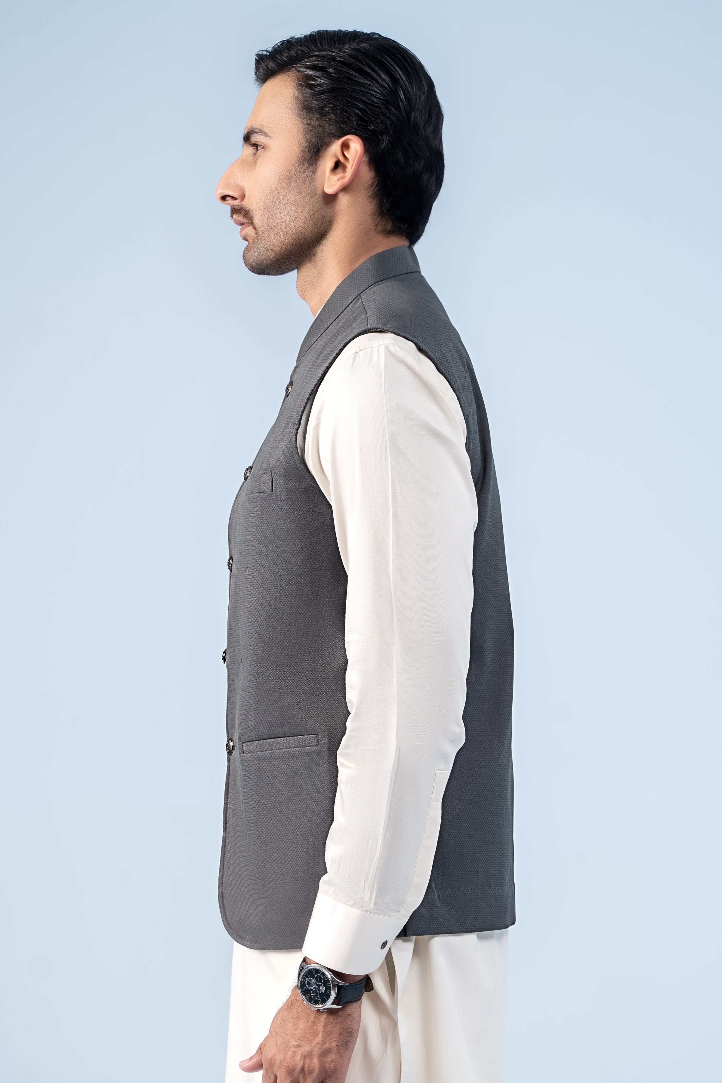 WAISTCOAT OLIVE GREY - Charcoal Clothing