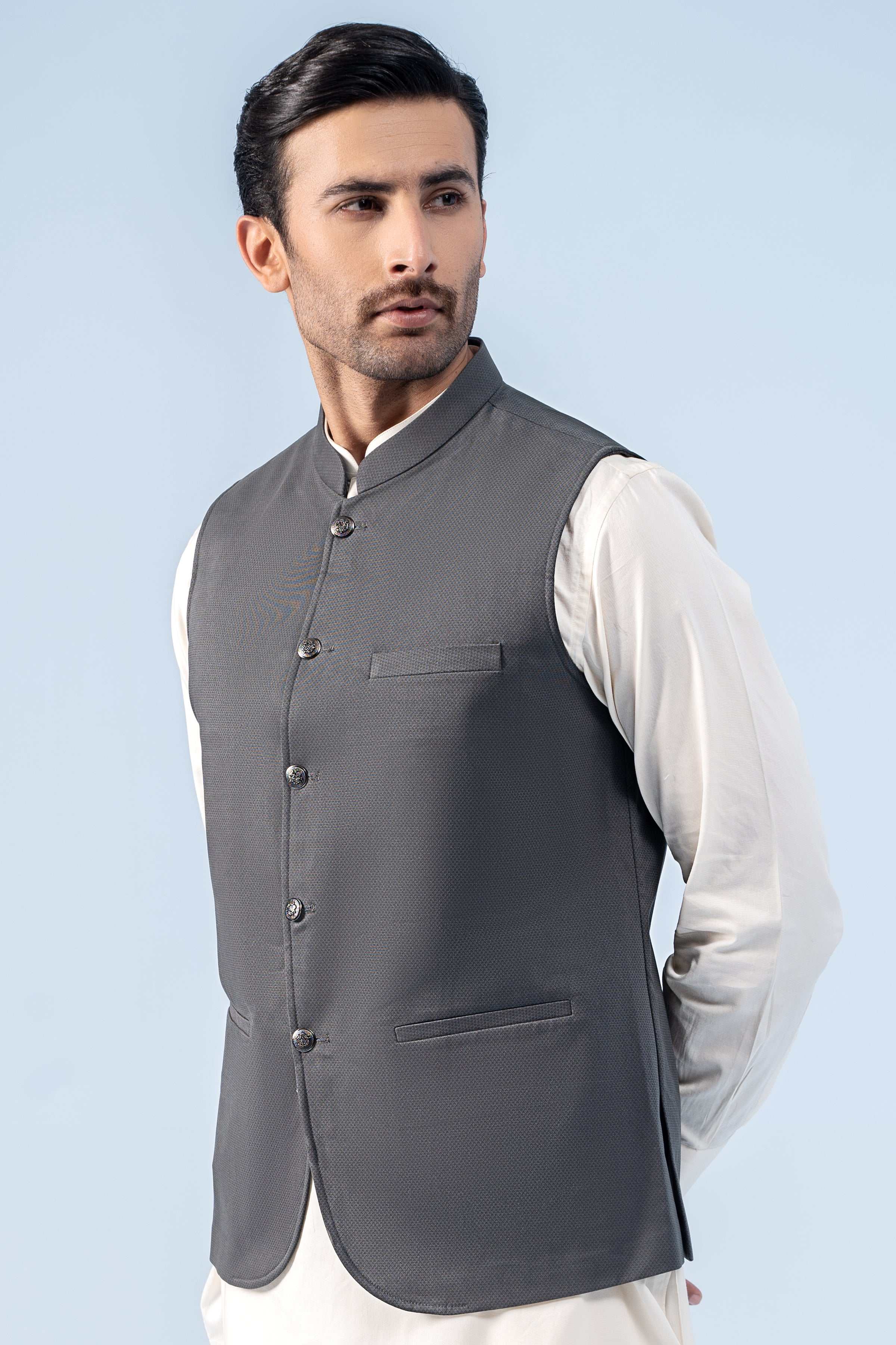 WAISTCOAT OLIVE GREY - Charcoal Clothing