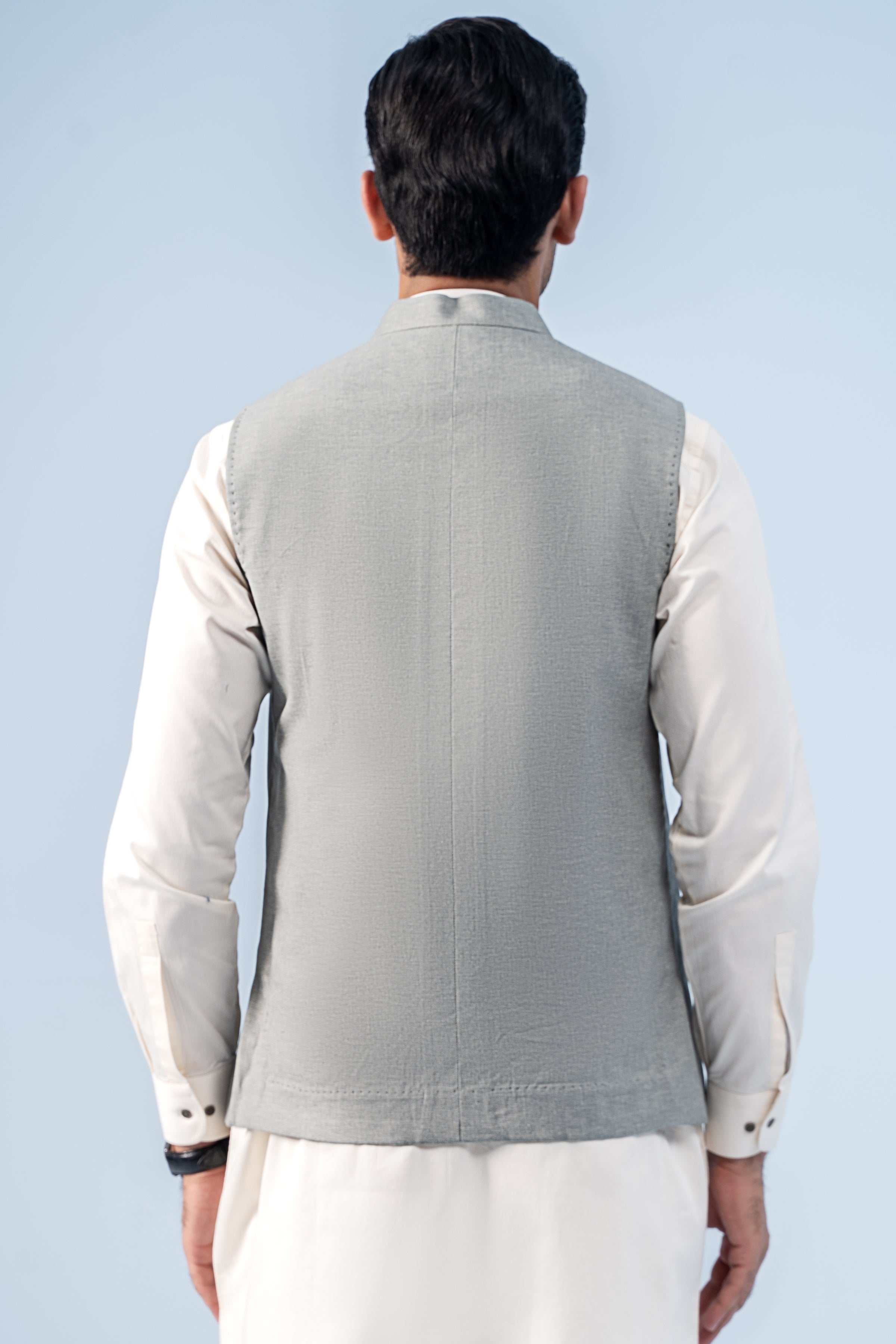 WAISTCOAT GREEN TEXTURED - Charcoal Clothing