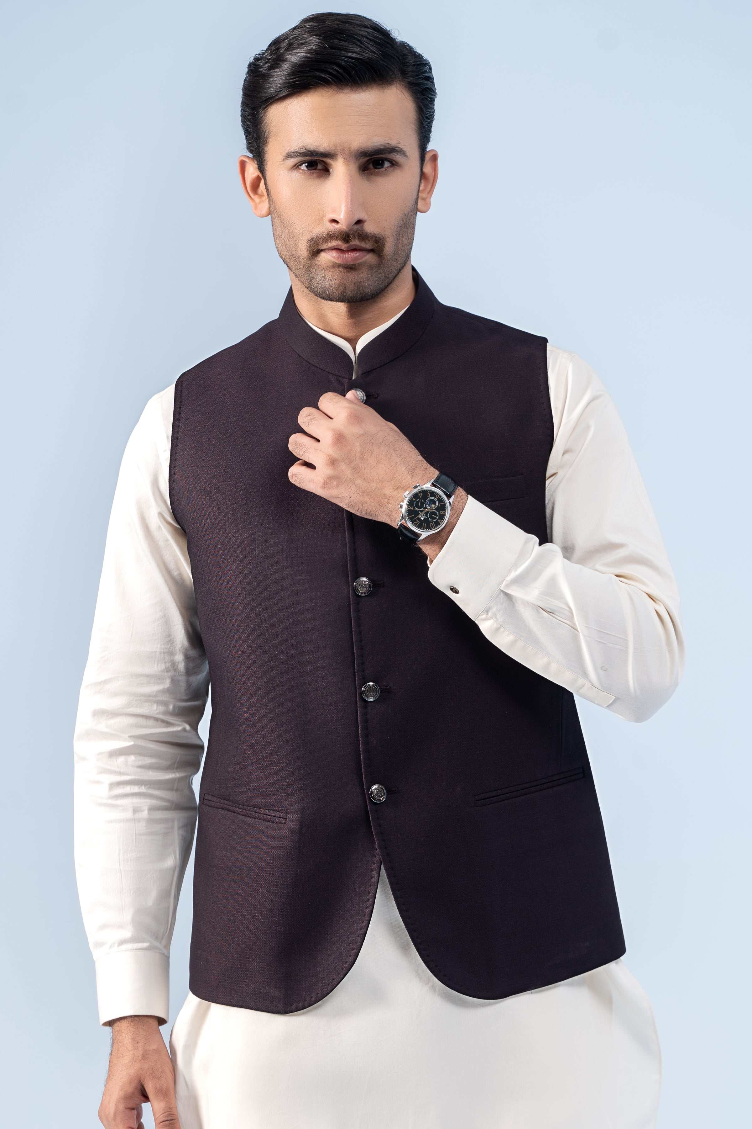 WAISTCOAT DEEP MAROON - Charcoal Clothing