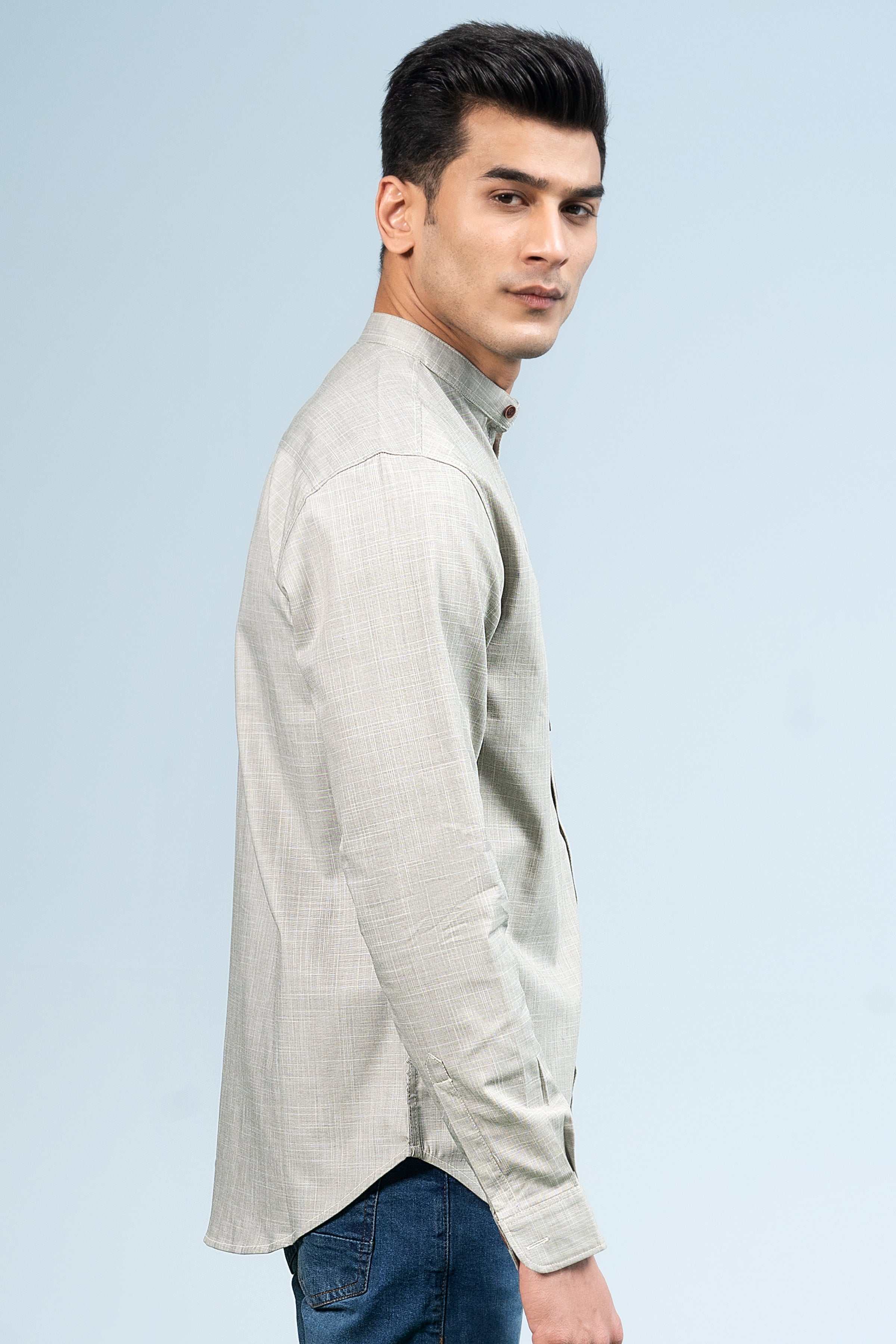 CASUAL SHIRT KHAKI - Charcoal Clothing