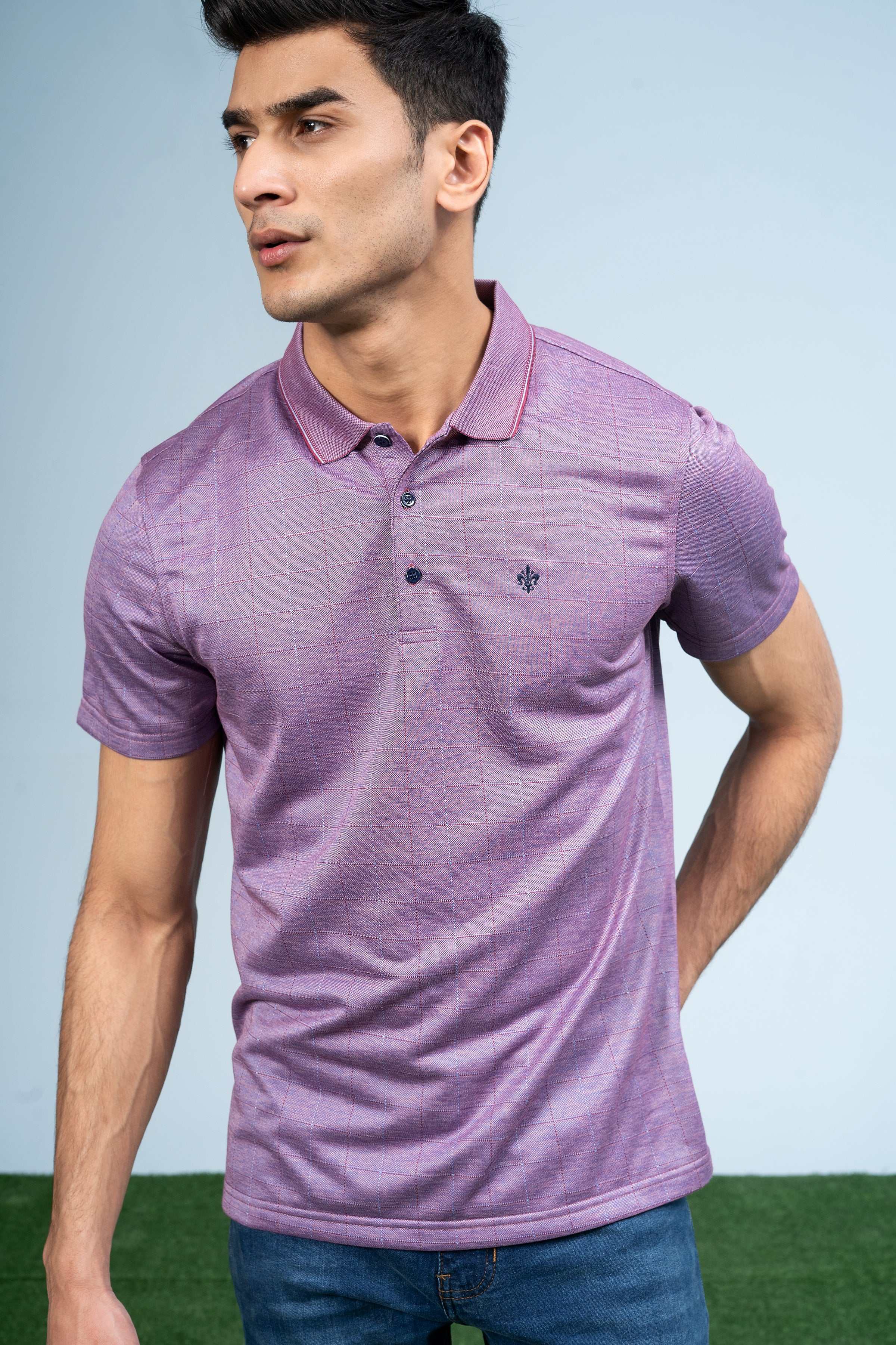 EXECUTIVE ICONIC POLO PURPLE - Charcoal Clothing