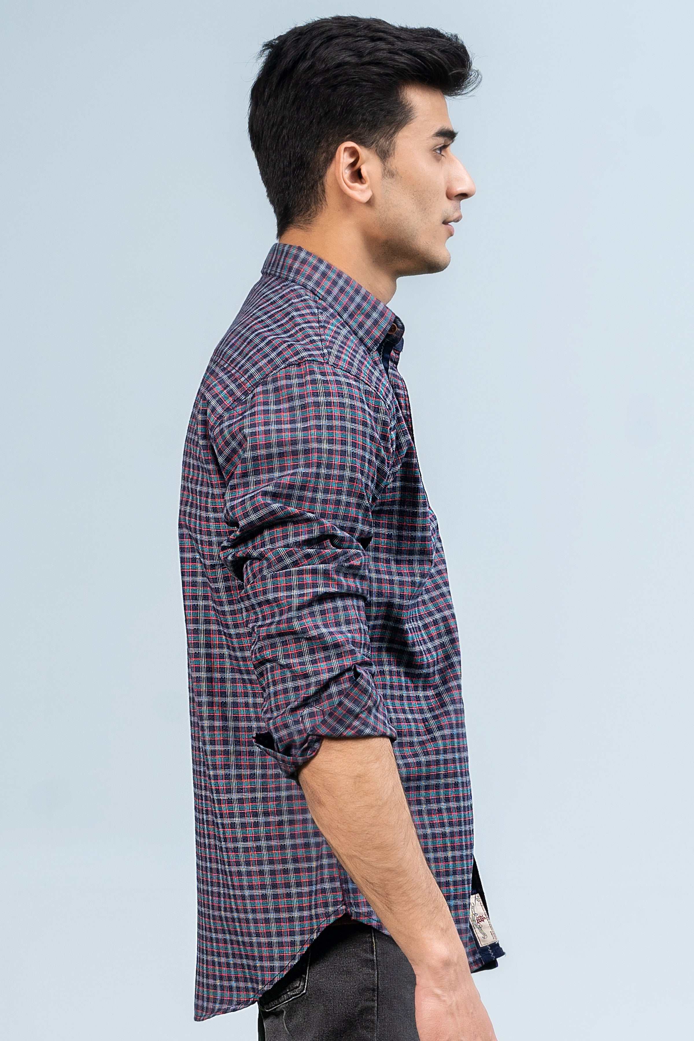 CASUAL SHIRT NAVY GREY - Charcoal Clothing