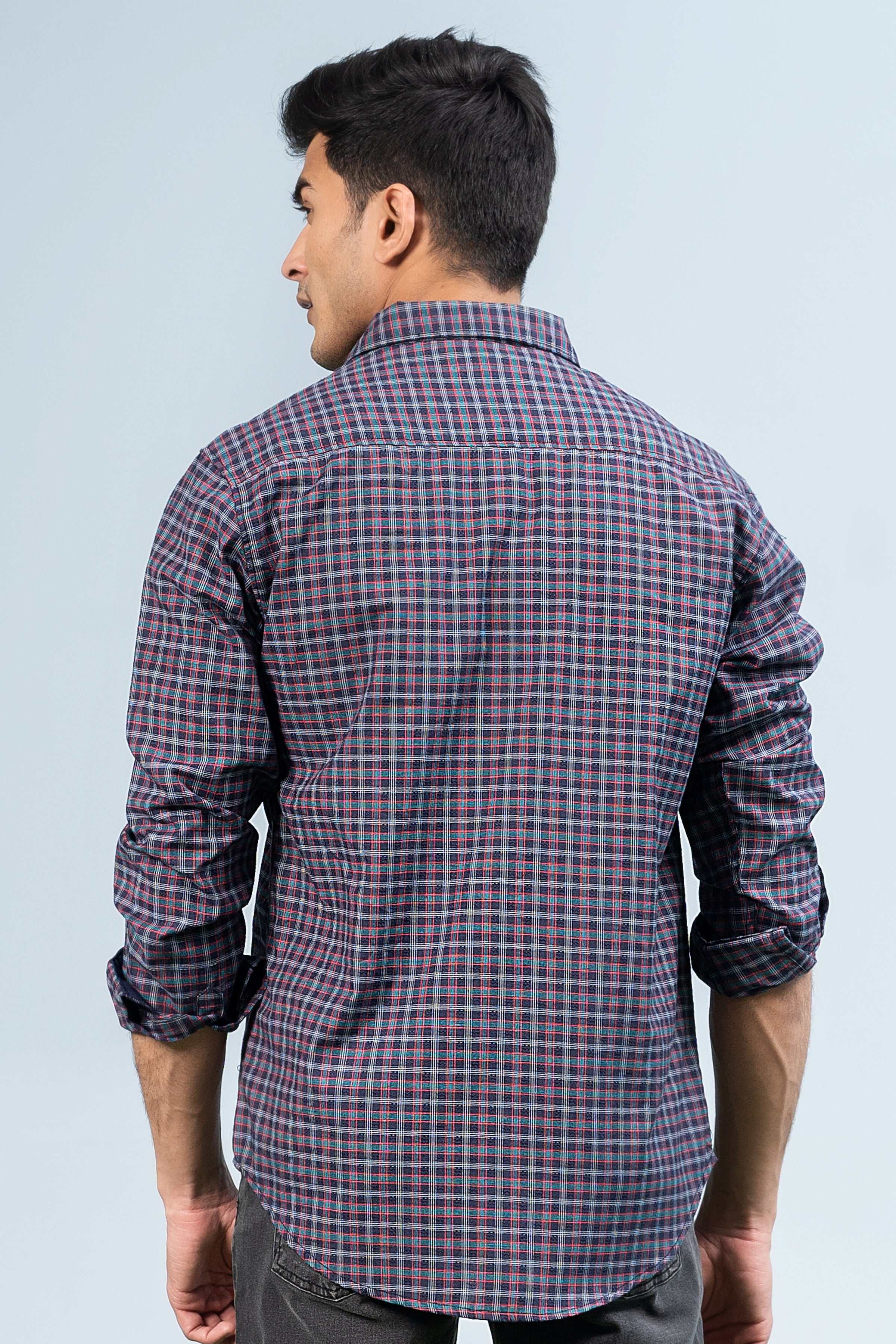 CASUAL SHIRT NAVY GREY - Charcoal Clothing