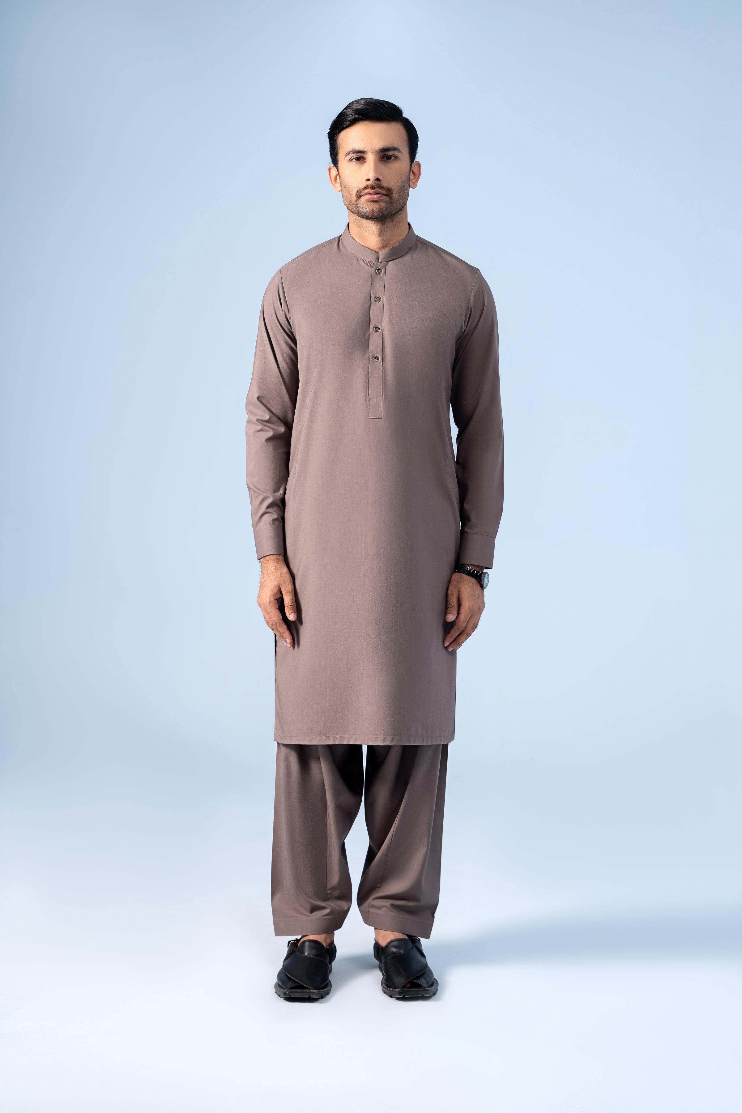 SHALWAR KAMEEZ DARK KHAKI - Charcoal Clothing
