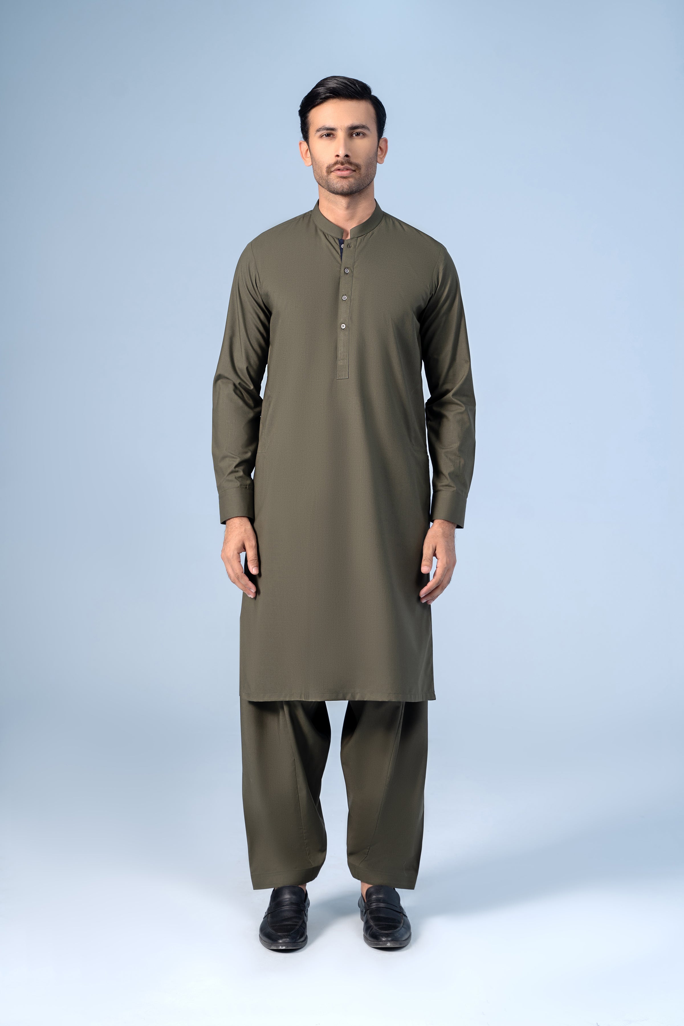 SHALWAR KAMEEZ OLIVE - Charcoal Clothing