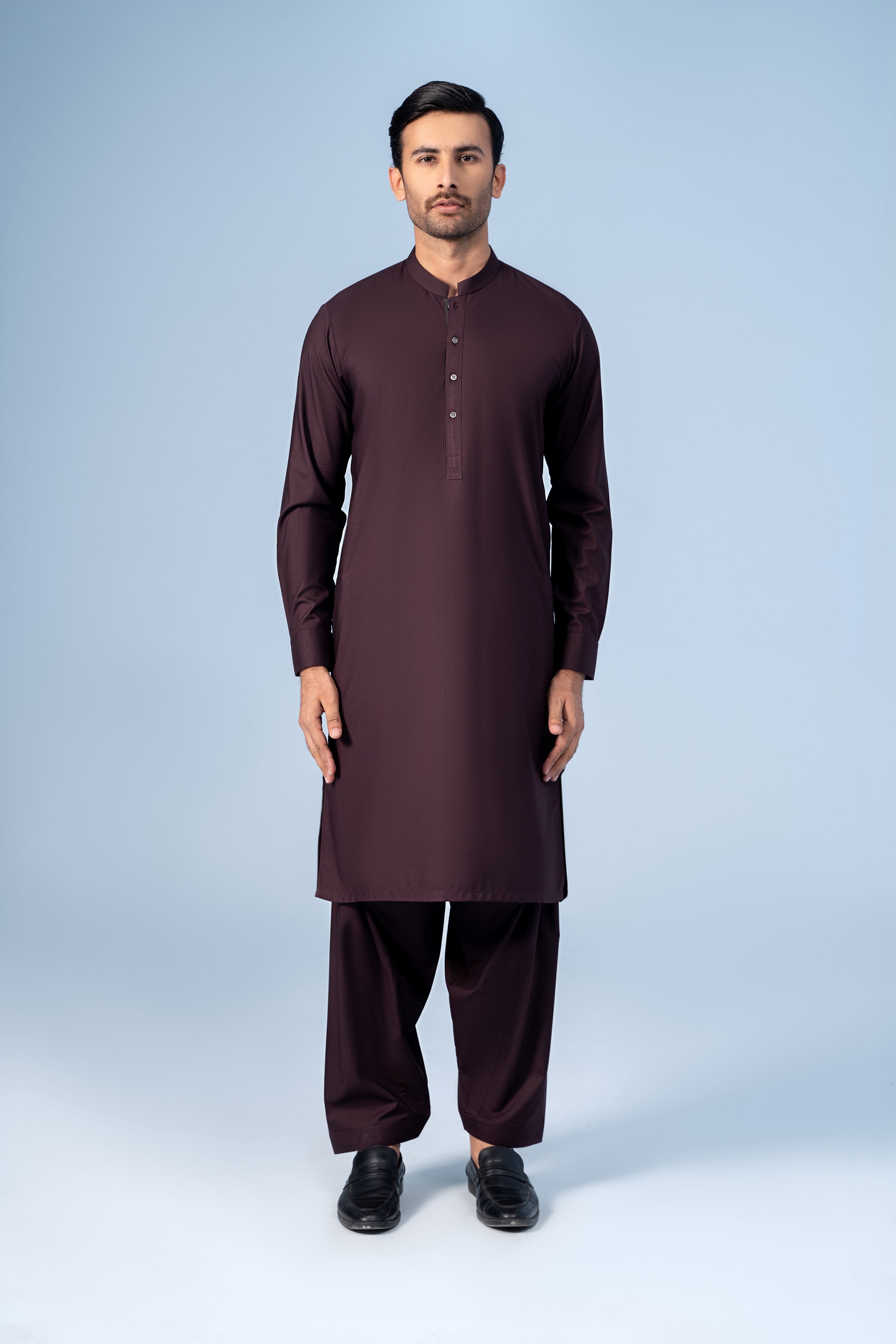 SHALWAR KAMEEZ DARK MAROON - Charcoal Clothing
