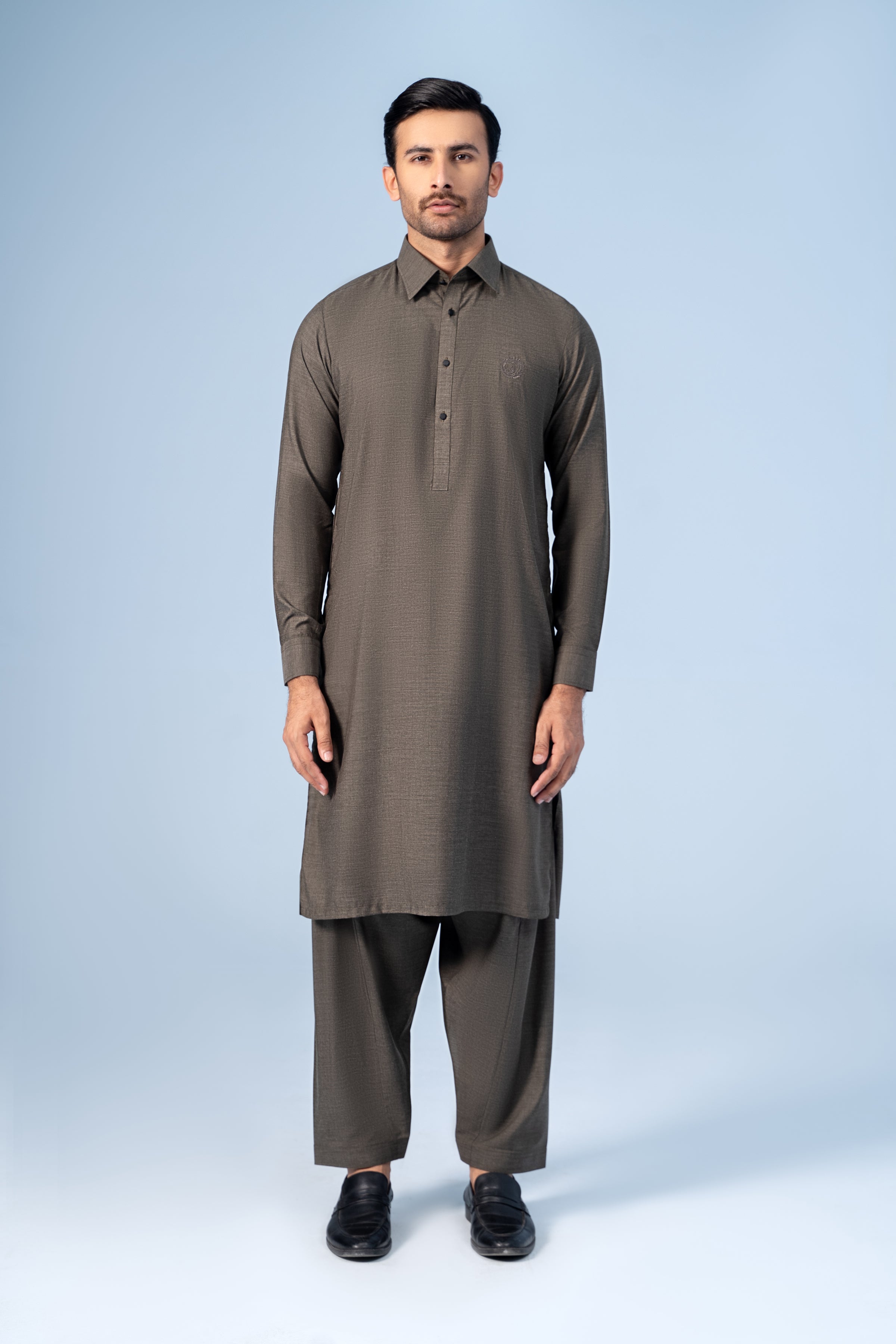 SHALWAR KAMEEZ DARK OLIVE - Charcoal Clothing