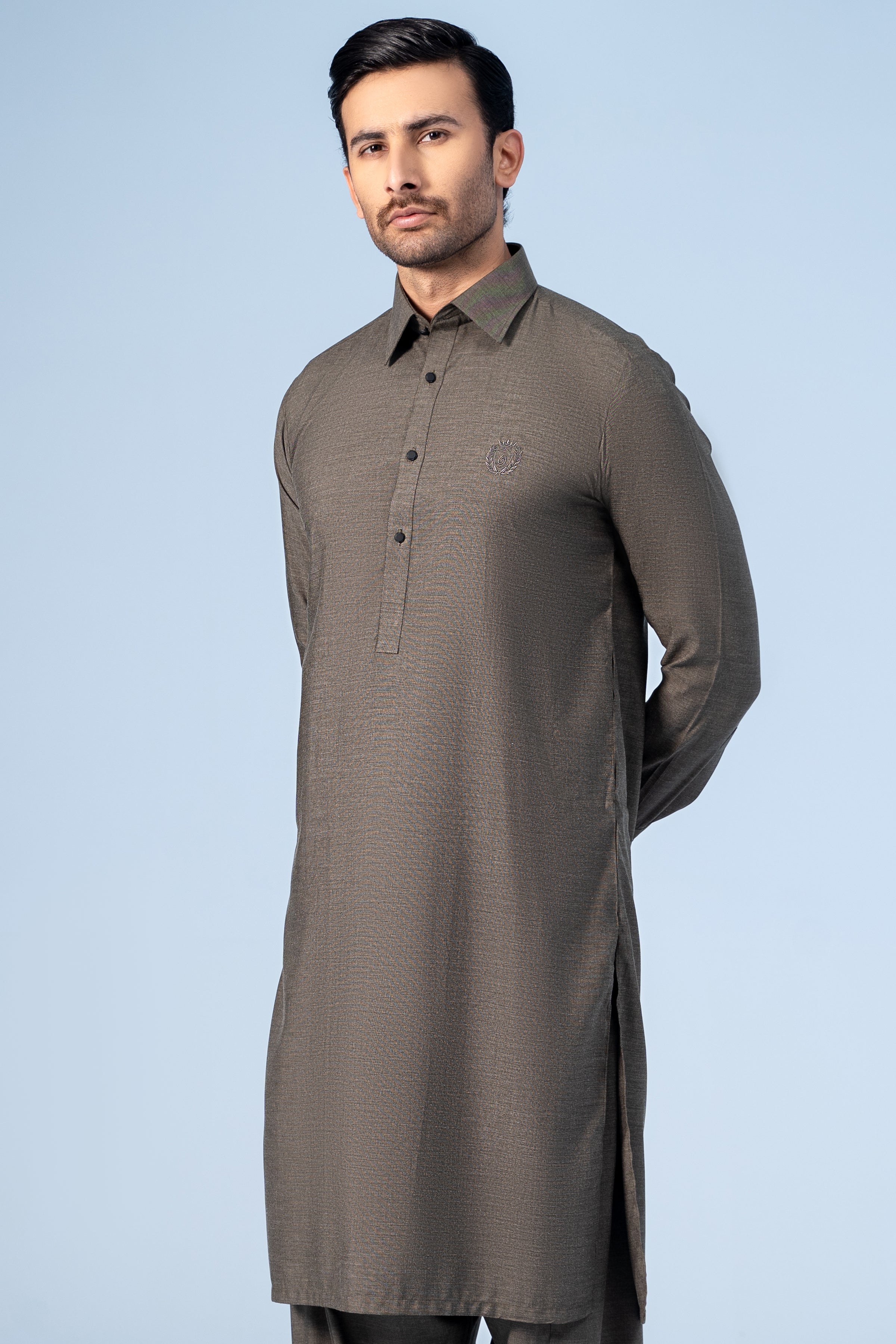 SHALWAR KAMEEZ DARK OLIVE - Charcoal Clothing