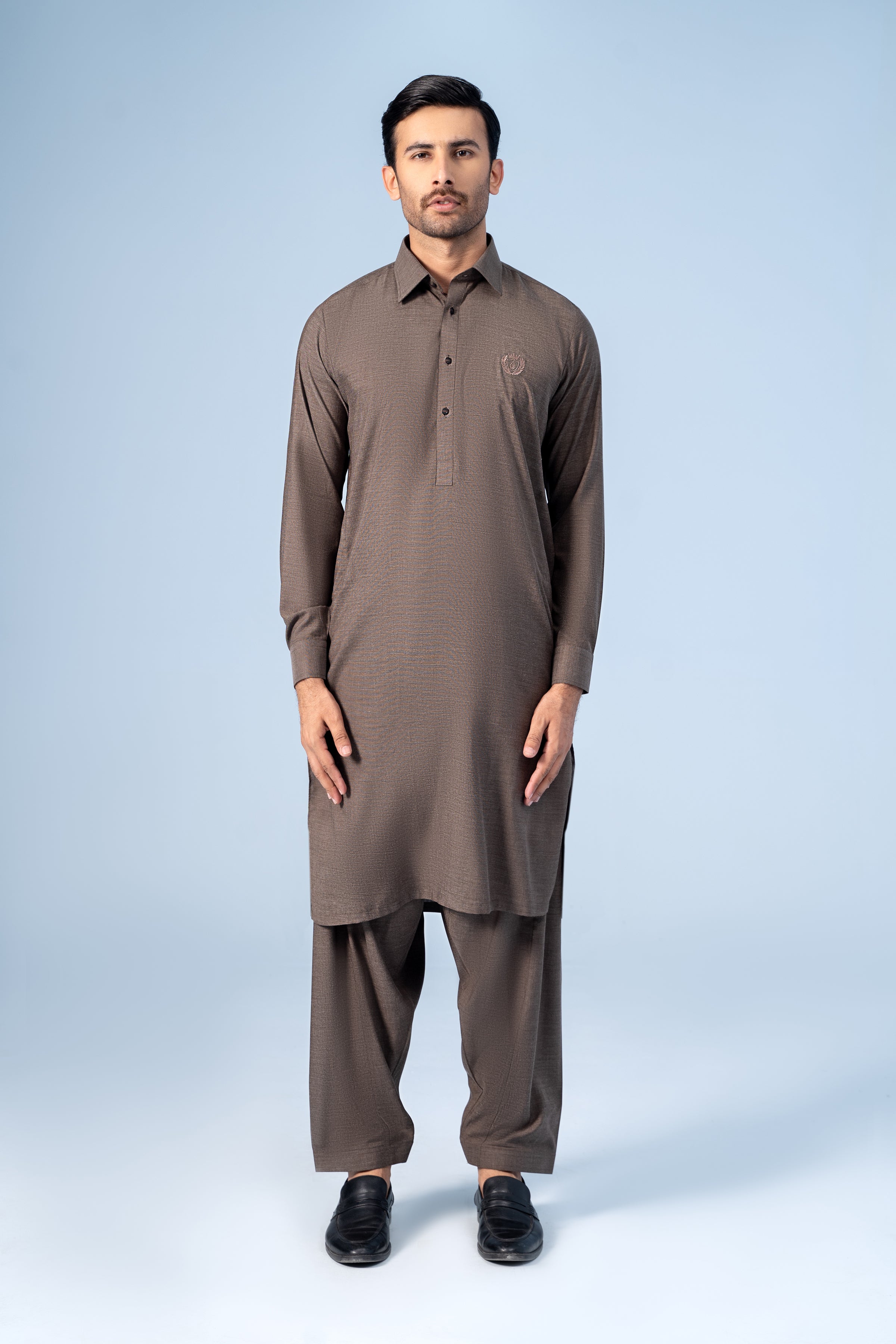 SHALWAR KAMEEZ DARK KHAKI - Charcoal Clothing