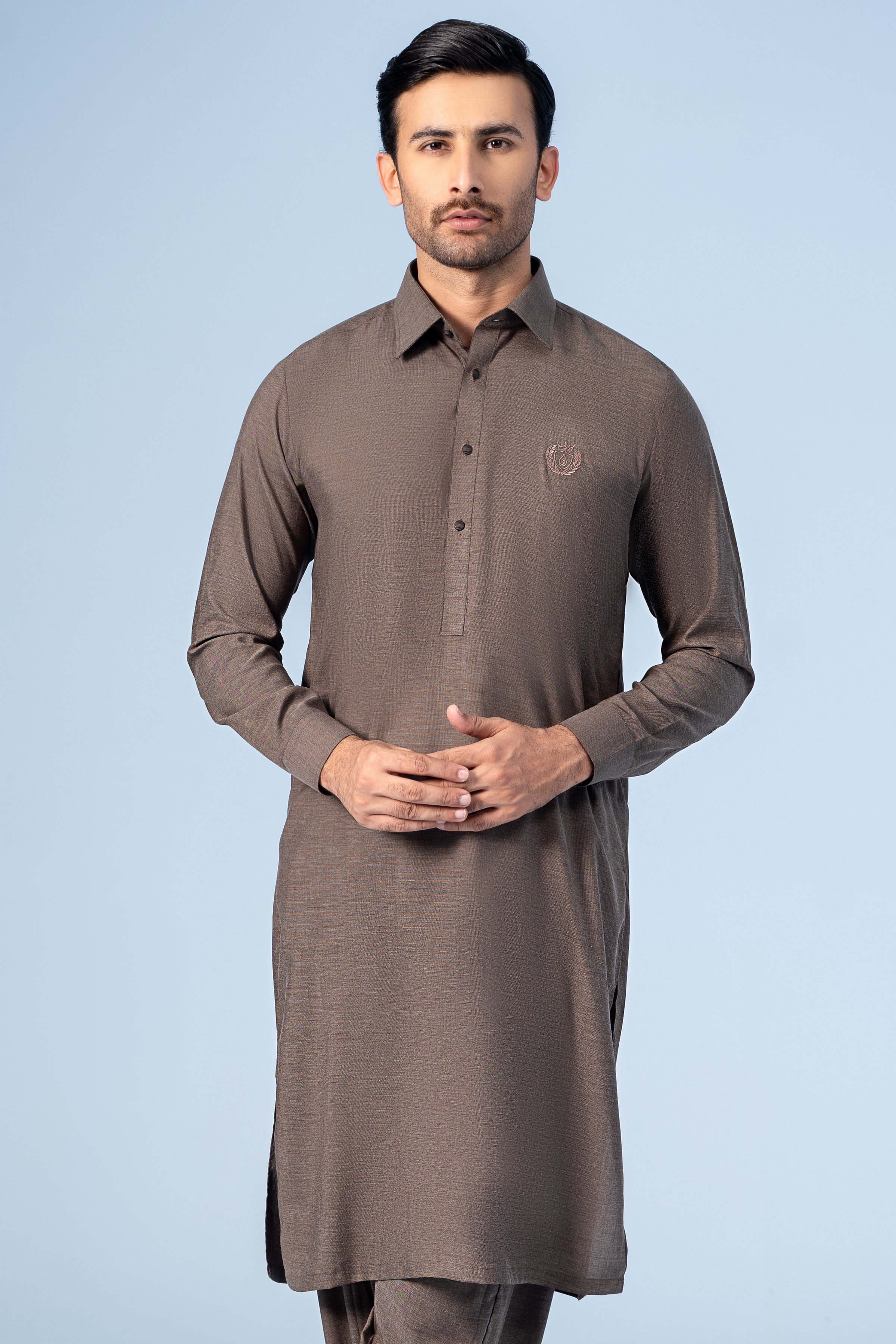 SHALWAR KAMEEZ DARK KHAKI - Charcoal Clothing