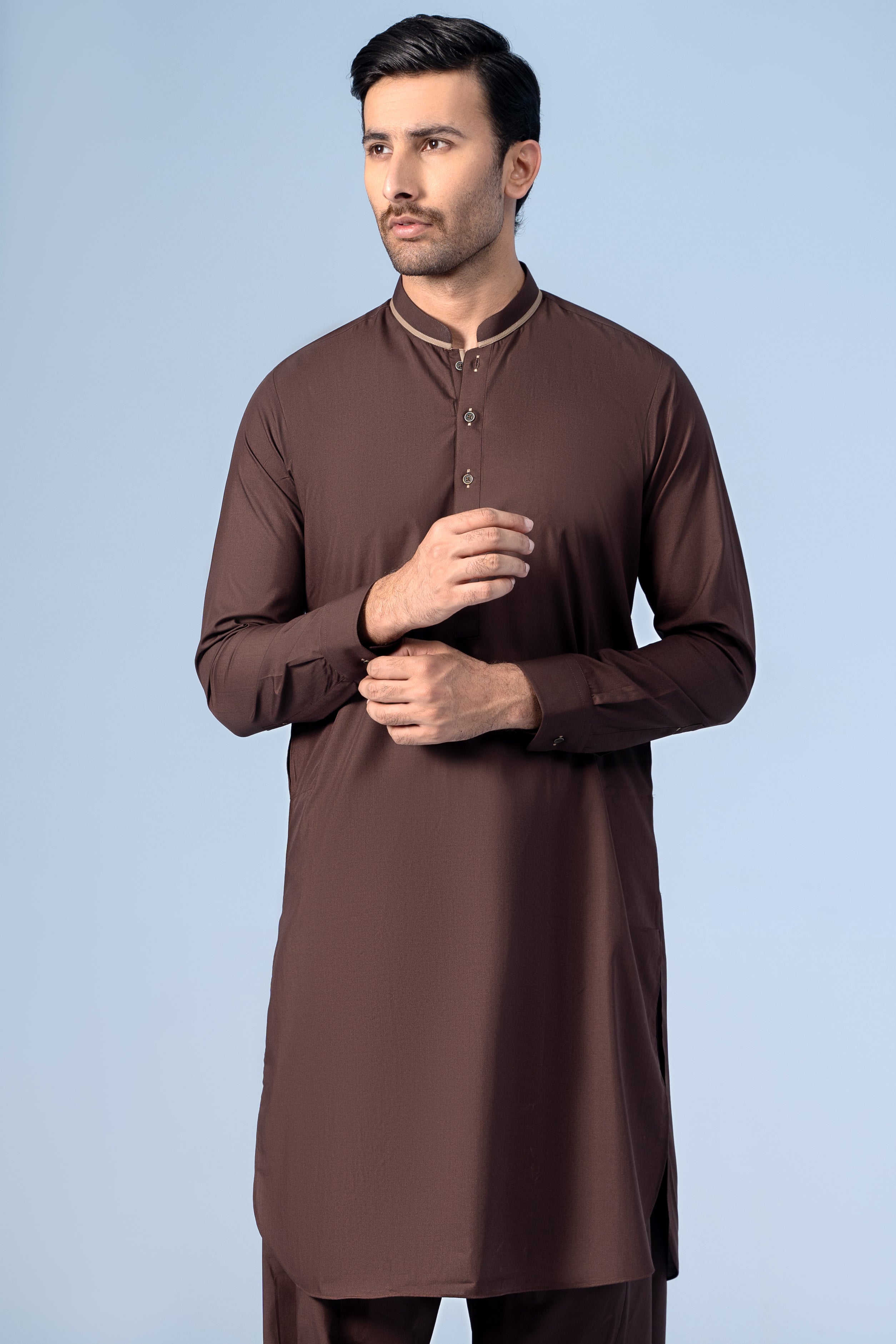 SHALWAR KAMEEZ DARK BROWN - Charcoal Clothing