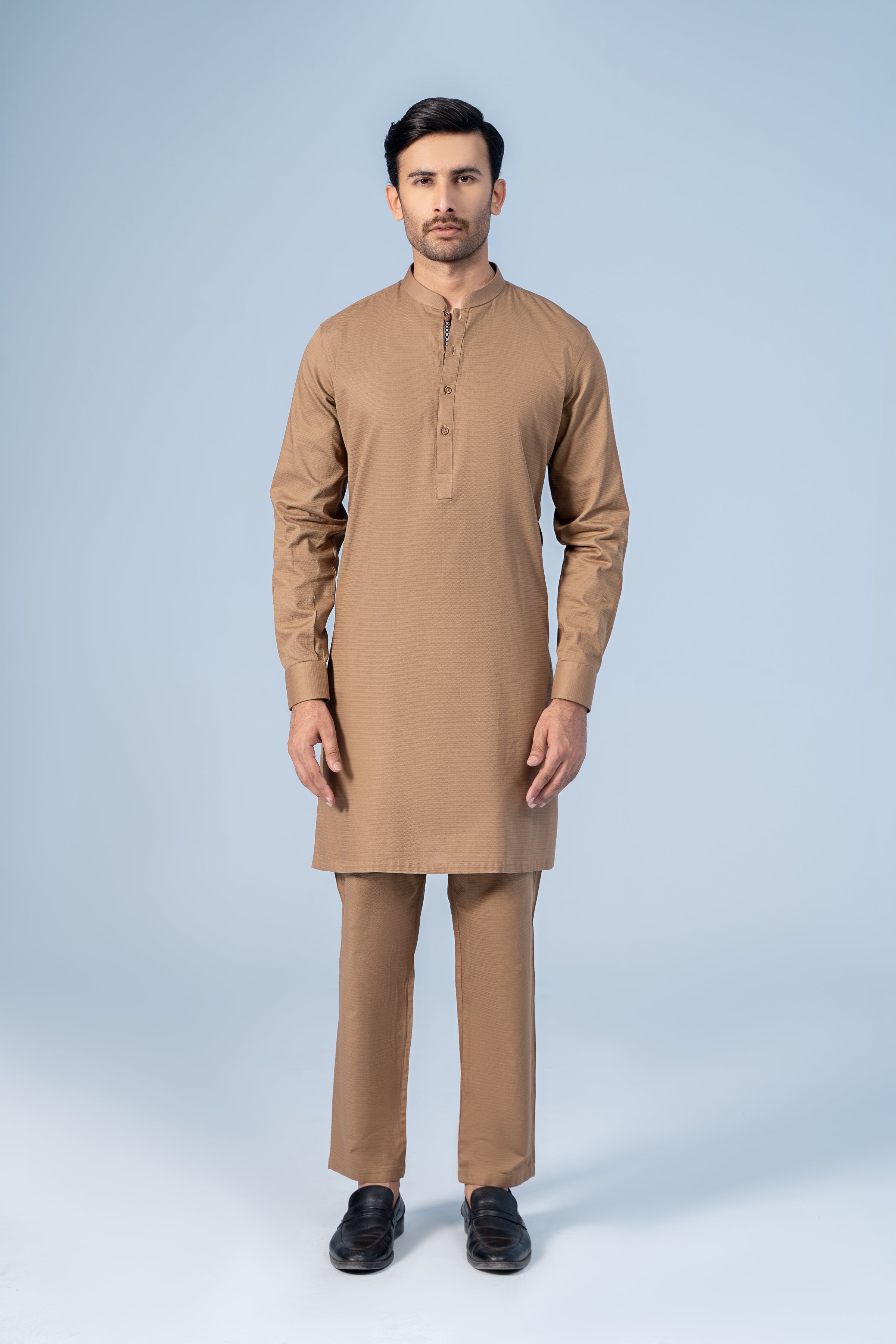 KURTA PAJAMA KHAKI - Charcoal Clothing