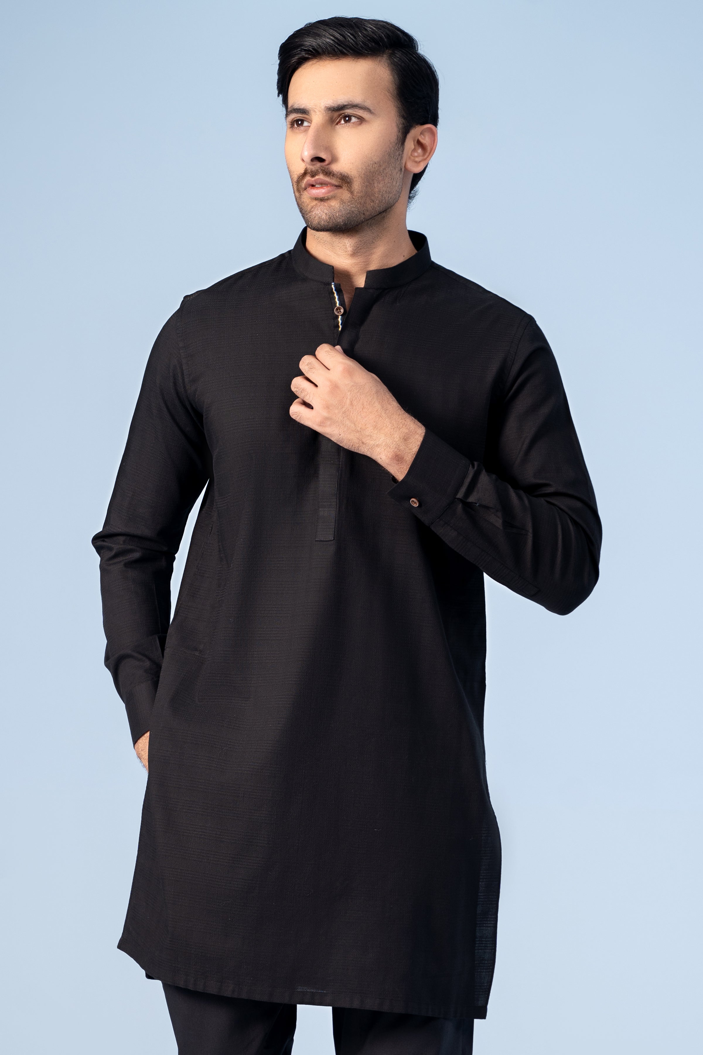 KURTA PAJAMA BLACK - Charcoal Clothing