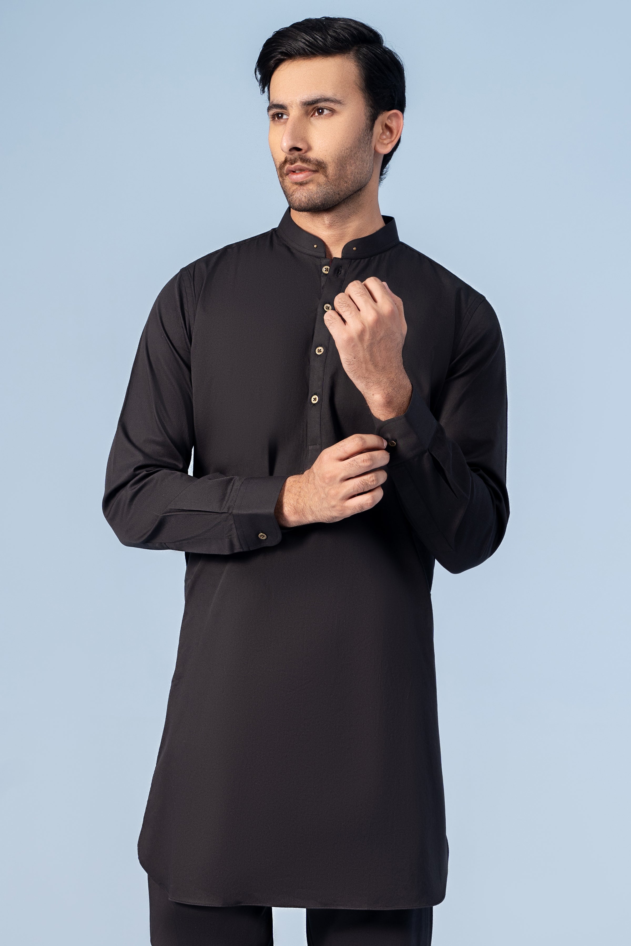 KURTA PAJAMA BLACK - Charcoal Clothing